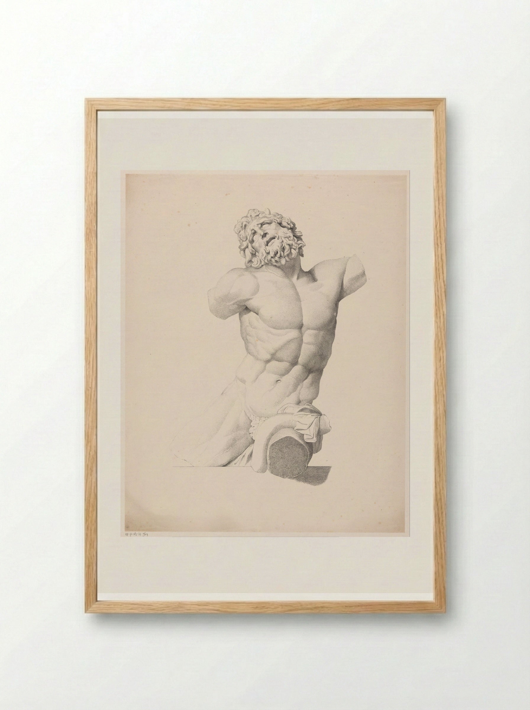 Torso van de Laocoön - Jean Augustin Daiwaille - Framed Print Wood