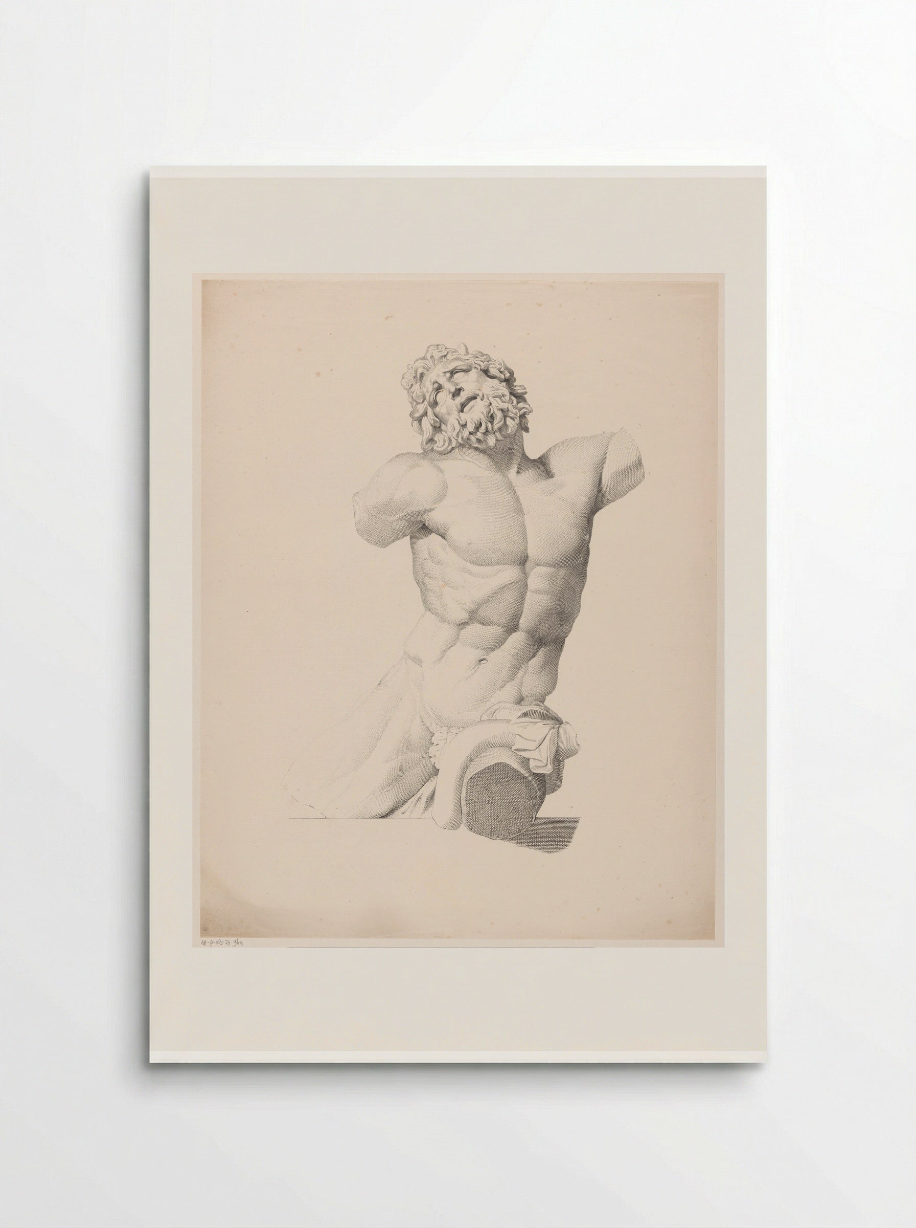 Torso van de Laocoön - Jean Augustin Daiwaille - Poster