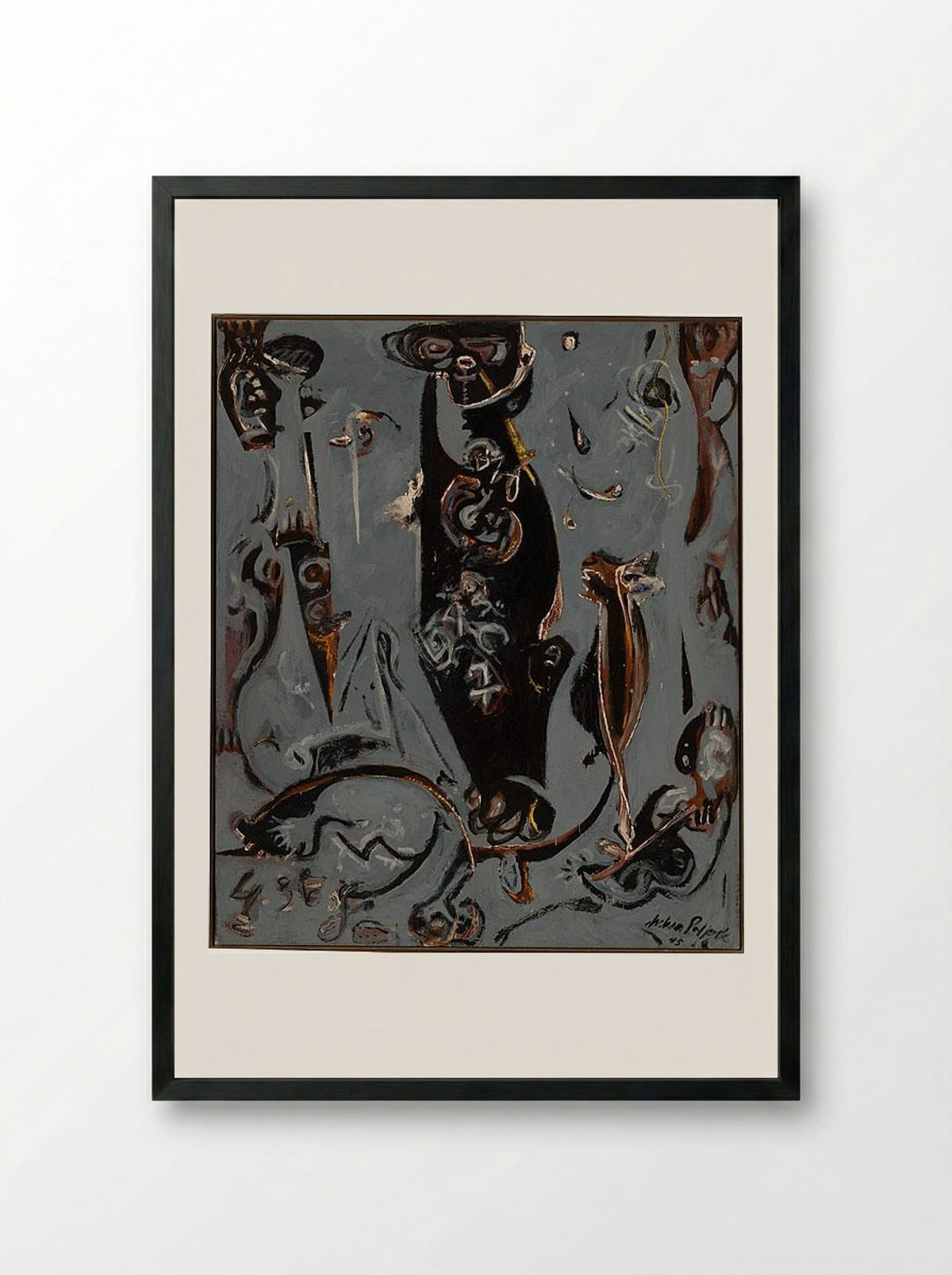 Totem Lesson 2 - Jackson Pollock - Framed Print Black