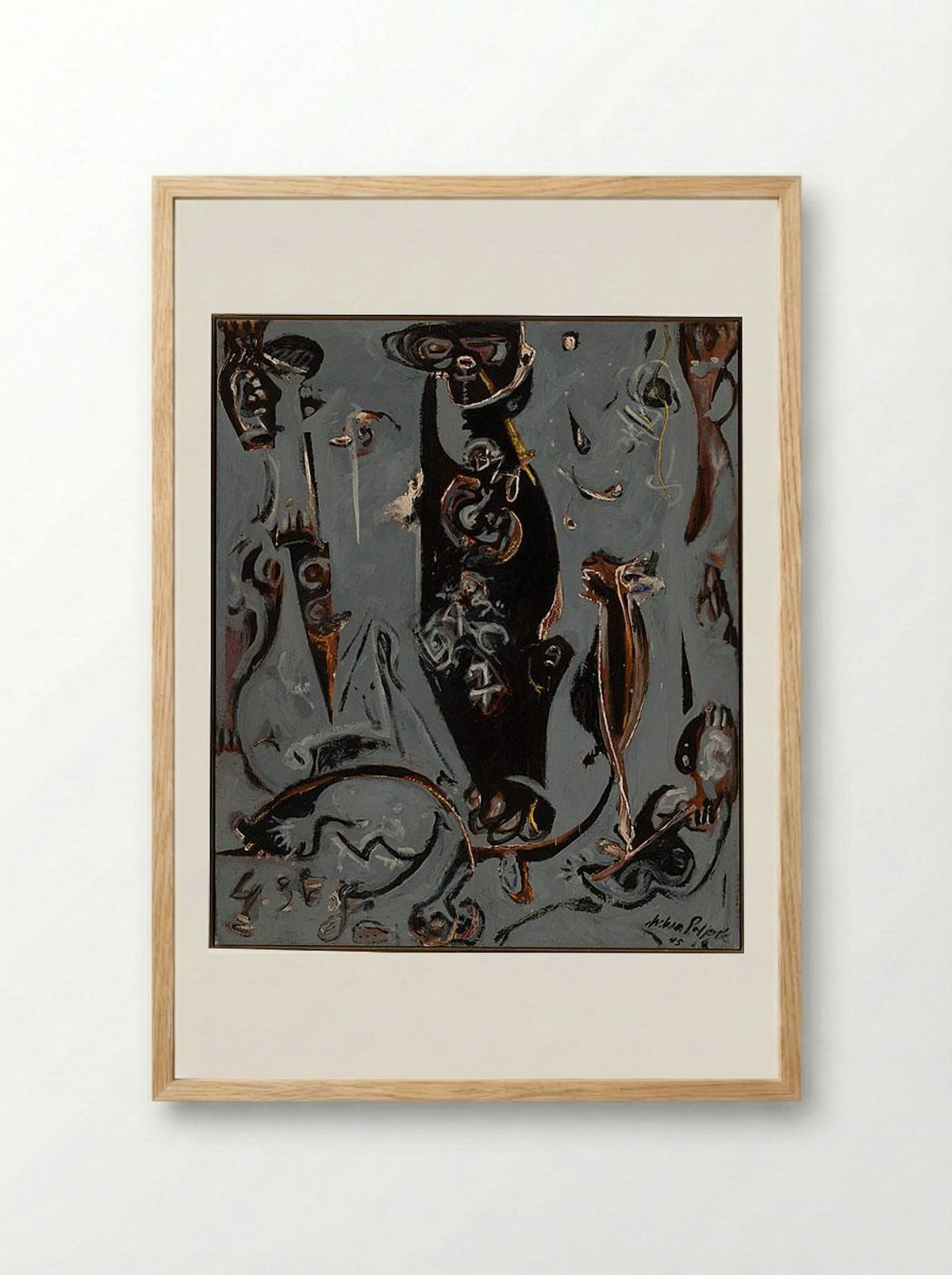 Totem Lesson 2 - Jackson Pollock - Framed Print Wood