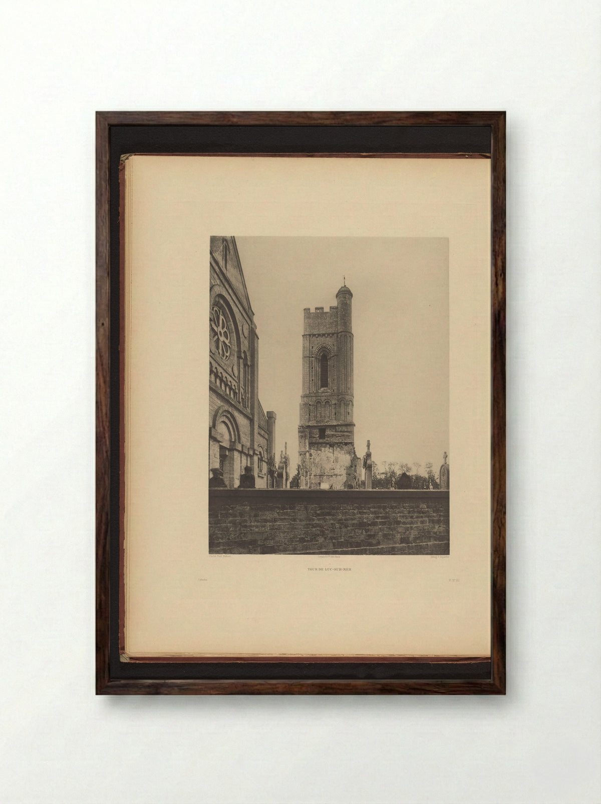 Tour de Luc-sur-Mer - Lemale & Cie - Framed Print Dark Wood
