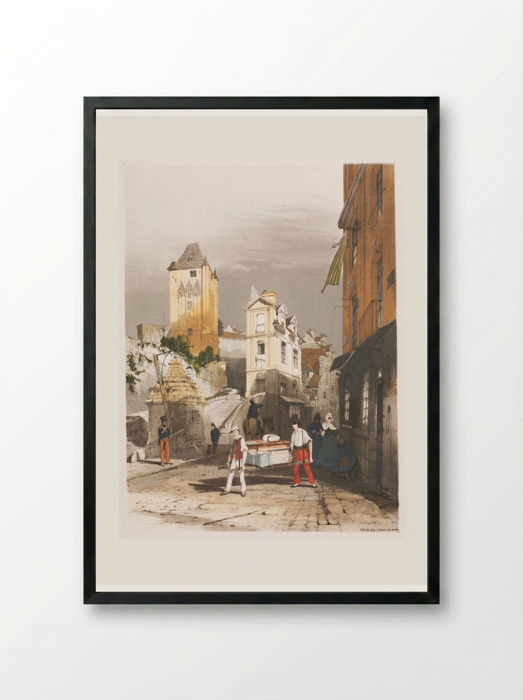 Tour de Remy, Dieppe - Thomas Shotter Boys - Framed Print Black