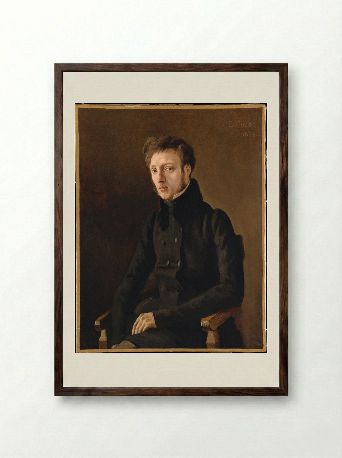Toussaint Lemaistre - Camille Corot - Framed Print Dark Wood