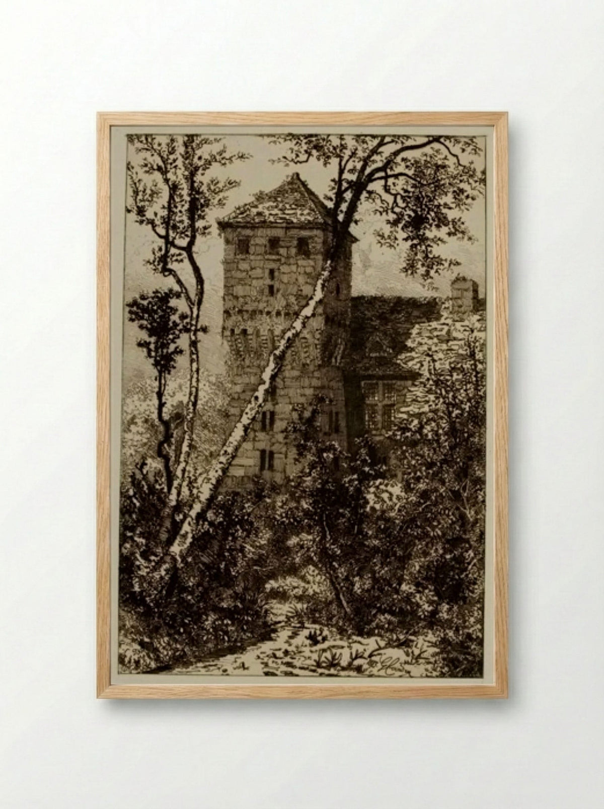 Tower in a Wood - Jean Gaston Coindre - Framed Print Wood