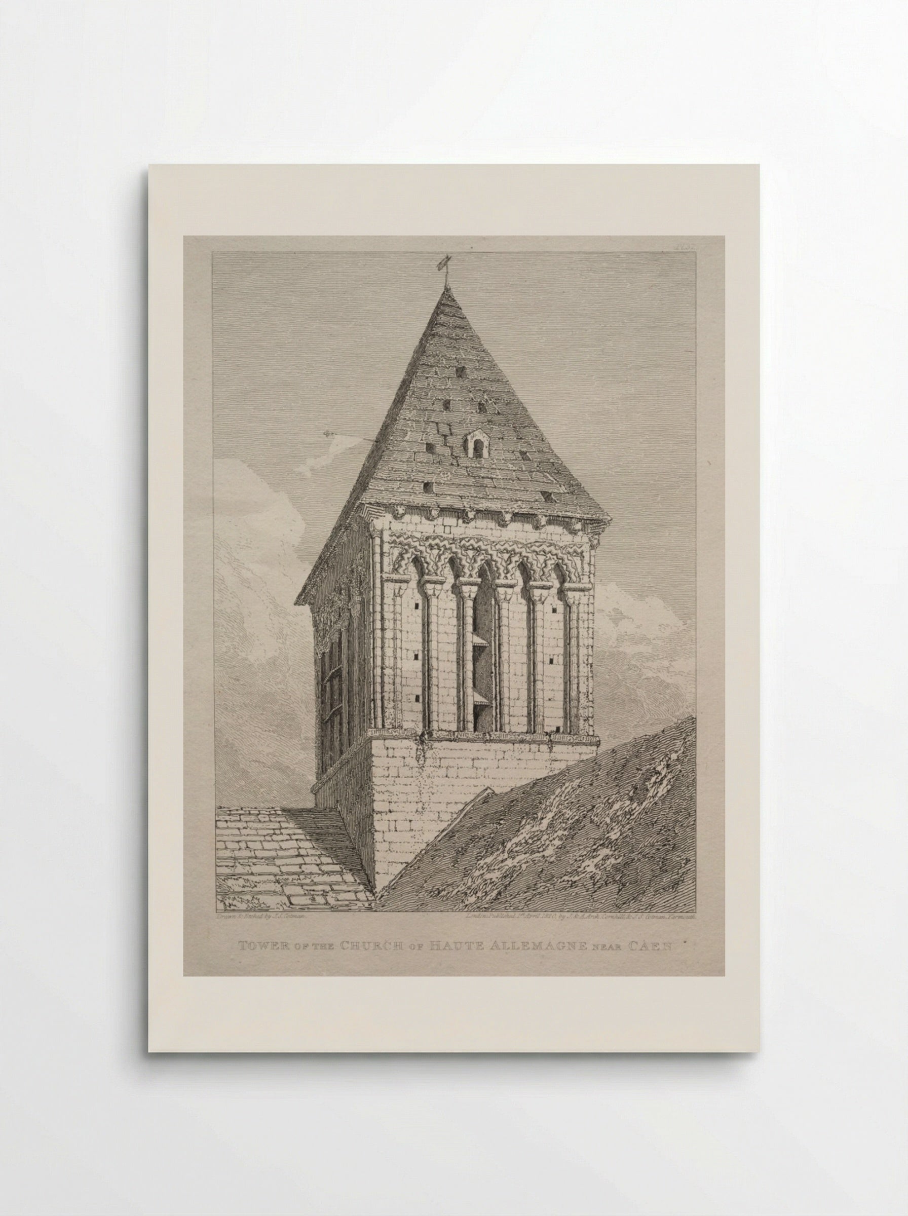 Tower of the Church of Haute Allemagne near Caen - John Sell Cotman - Poster