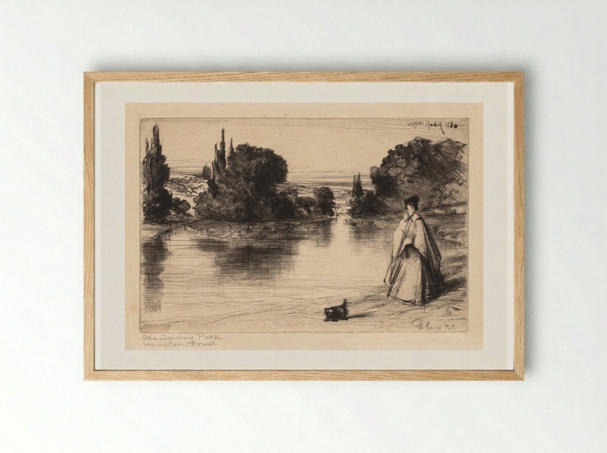 Towing Path - Francis Seymour Haden - Framed Print Wood