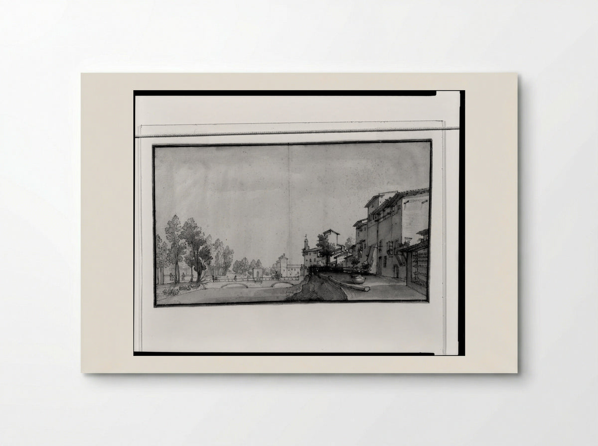 Townscape Near a River - Remigio Cantagallina - Poster