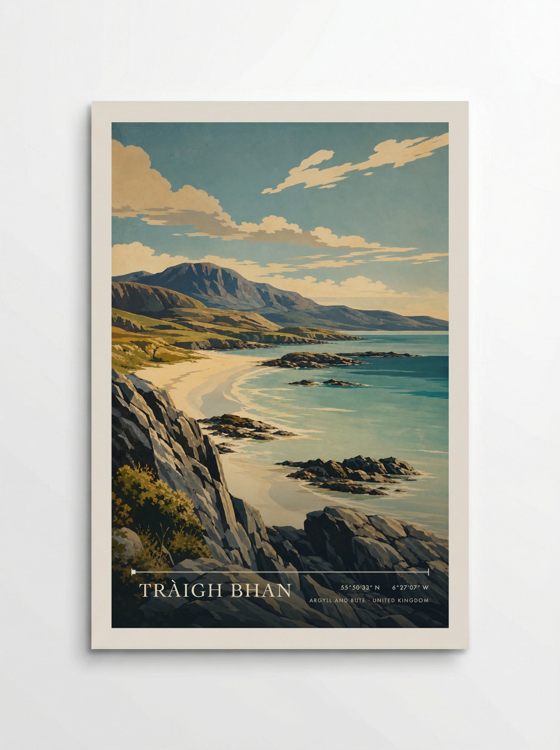 Tràigh Bhan Argyll and Bute United Kingdom Travel Poster - Poster