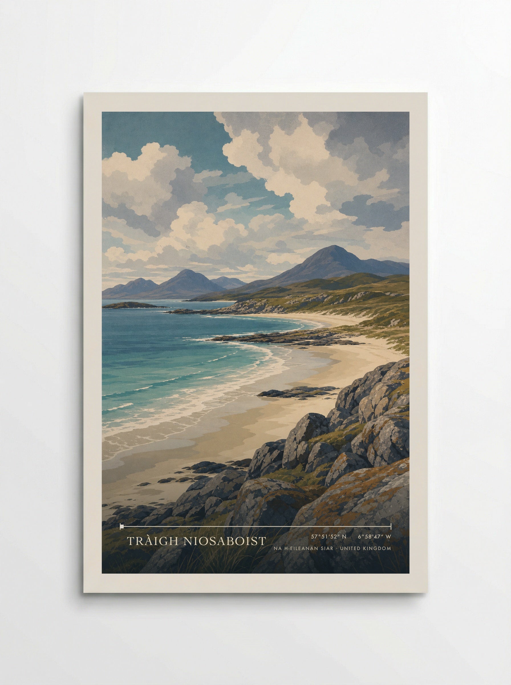 Tràigh Niosaboist Na h-Eileanan Siar United Kingdom Travel Poster - Poster