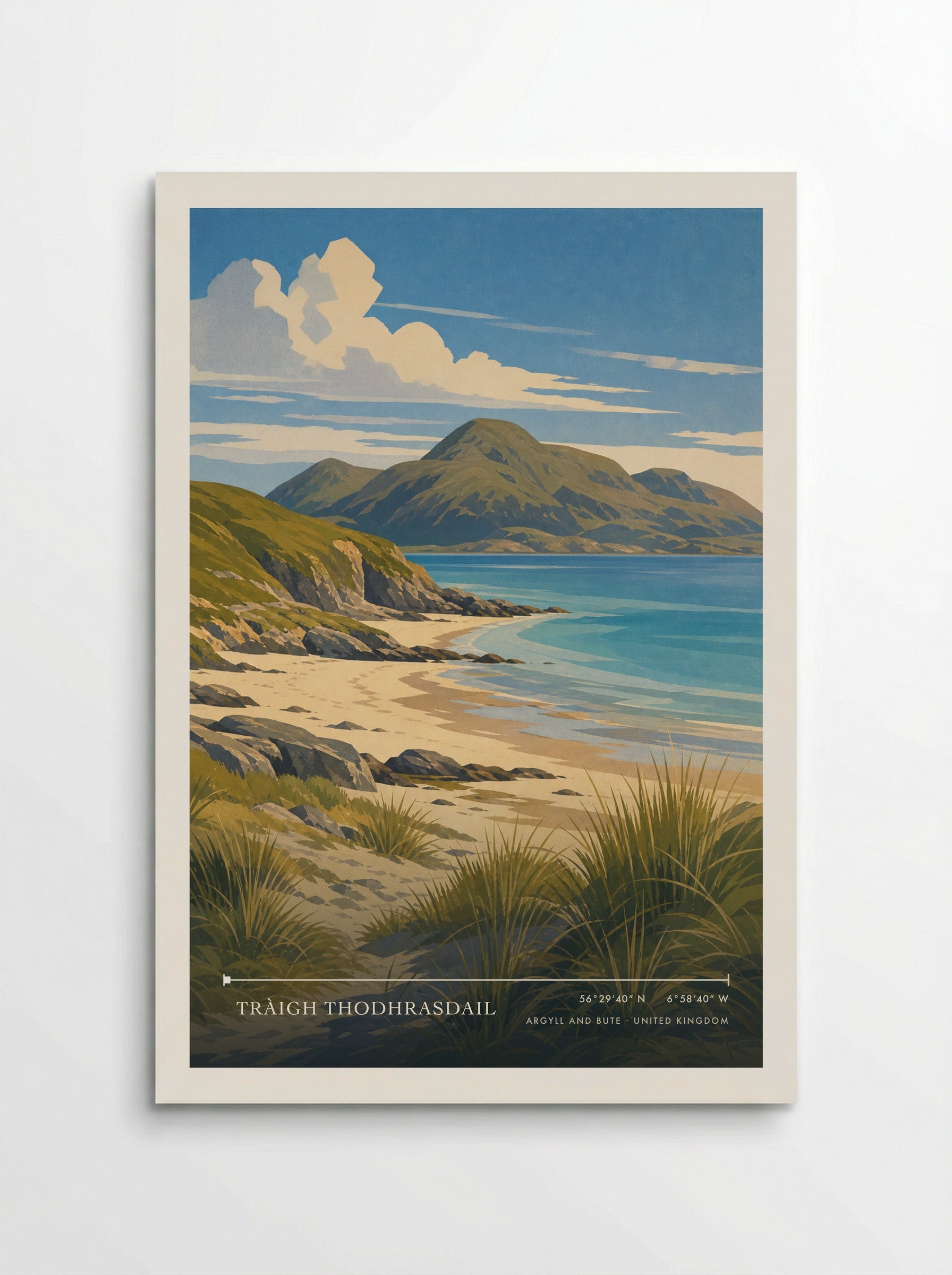 Tràigh Thodhrasdail Argyll and Bute United Kingdom Travel Poster - Poster