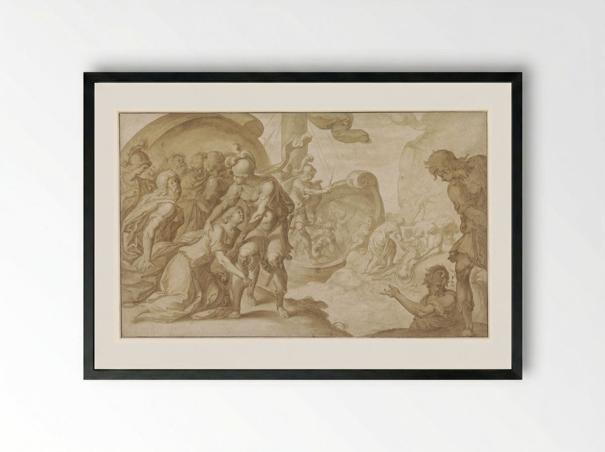 Trachin and Chariclea - Ambroise Dubois - Framed Print Black
