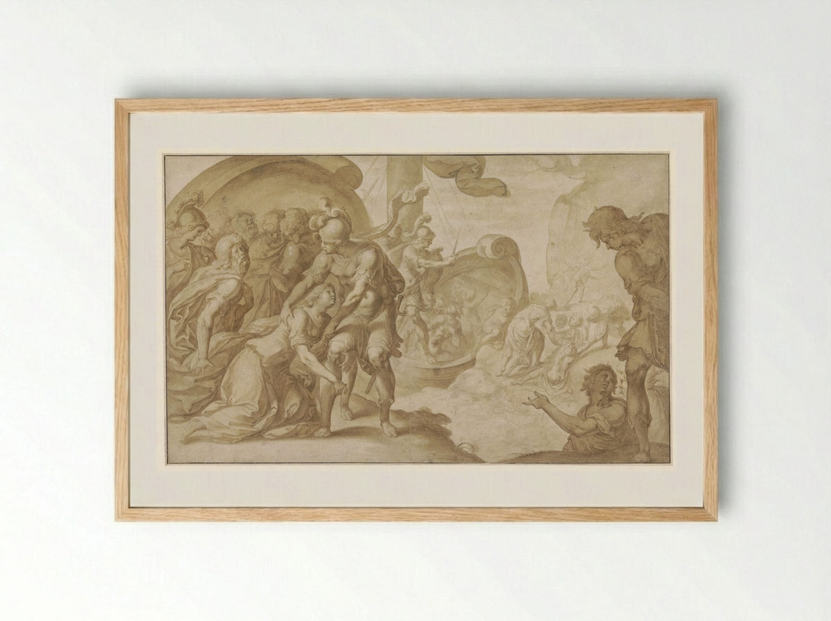 Trachin and Chariclea - Ambroise Dubois - Framed Print Wood