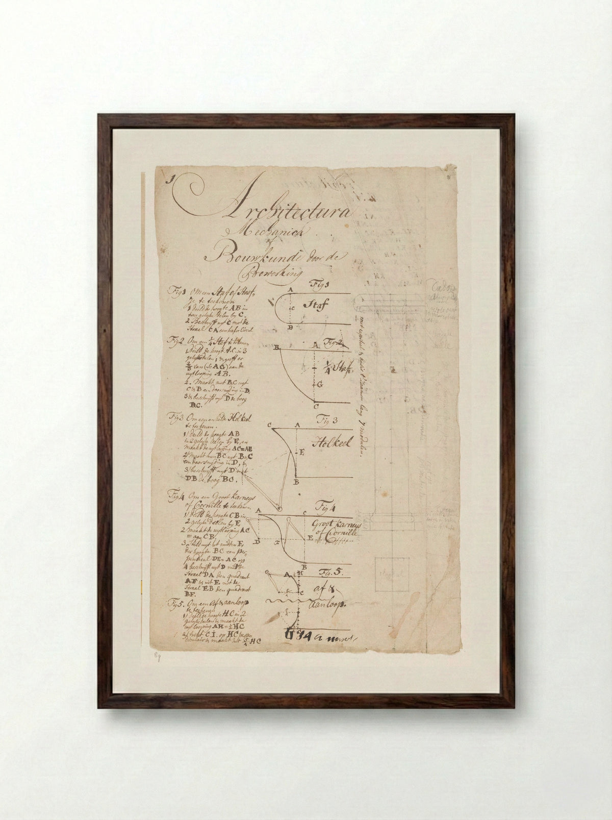 Tractaat over architectuur - Jan Brandes - Framed Print Dark Wood