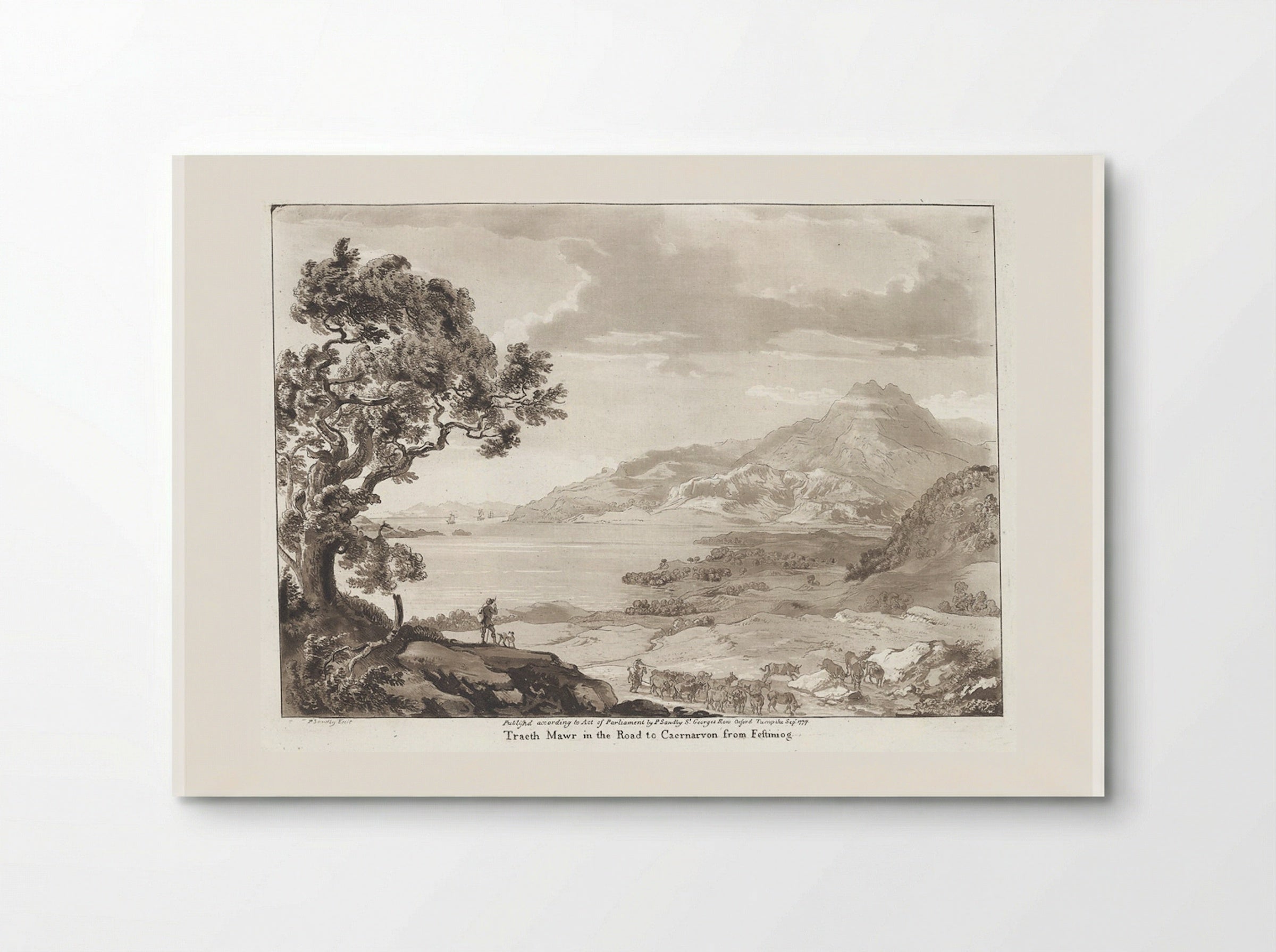 Traeth Mawr in the Road to Caernarvon from Festiniog - Paul Sandby - Poster