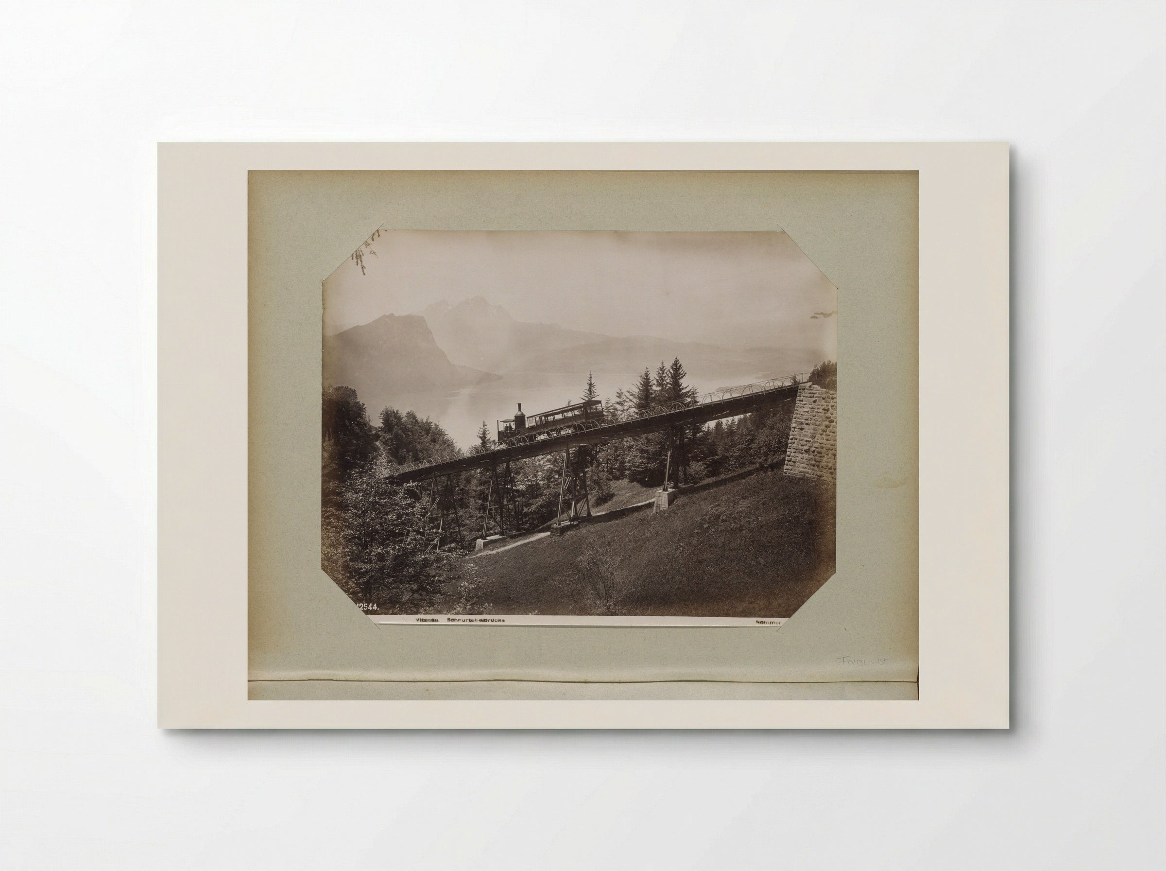 Train on the Schnurtobel Bridge, Rigi Railway - Giorgio Sommer - Poster