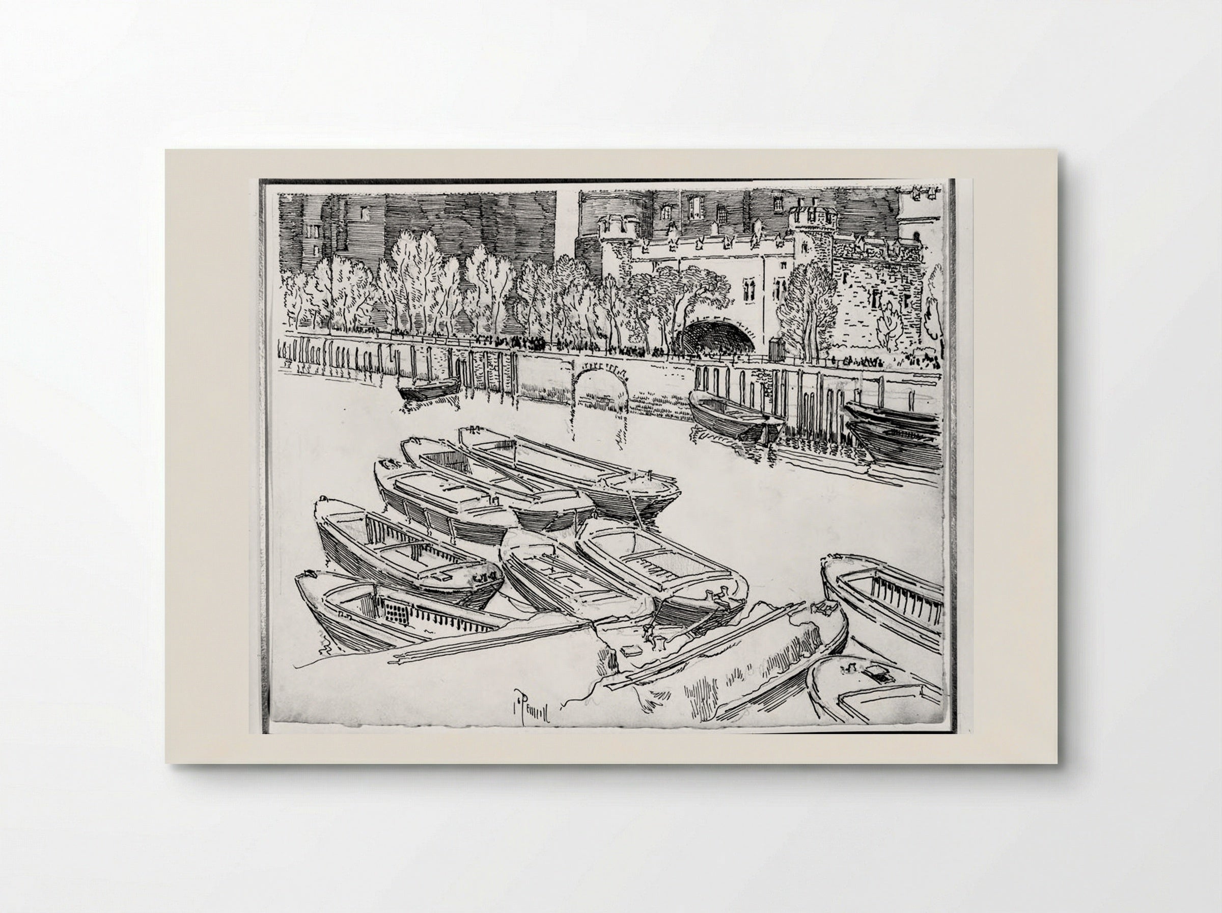 Traitors Gate from the River - Joseph Pennell - Poster