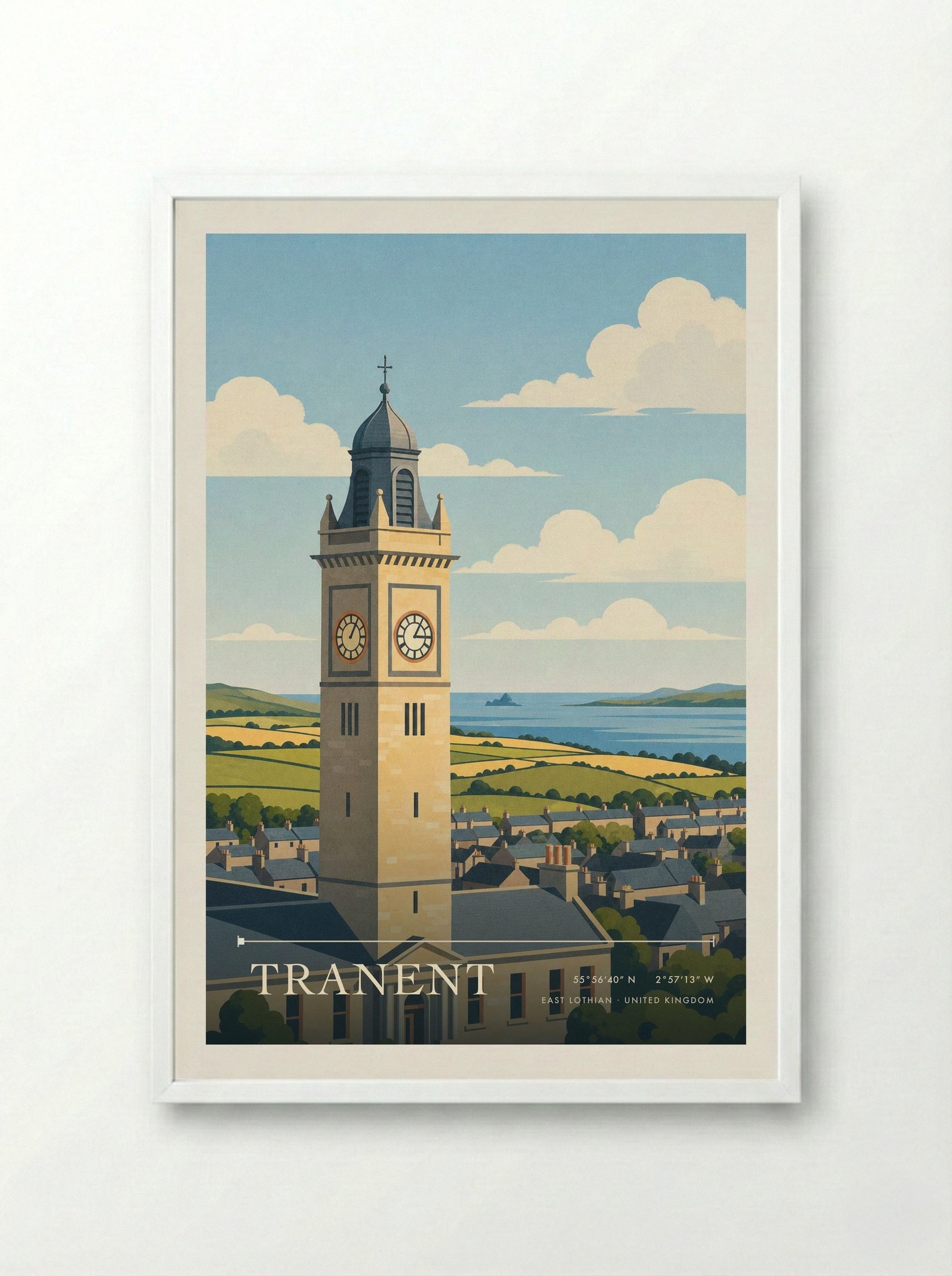 Tranent East Lothian United Kingdom Travel Poster - Framed Print White