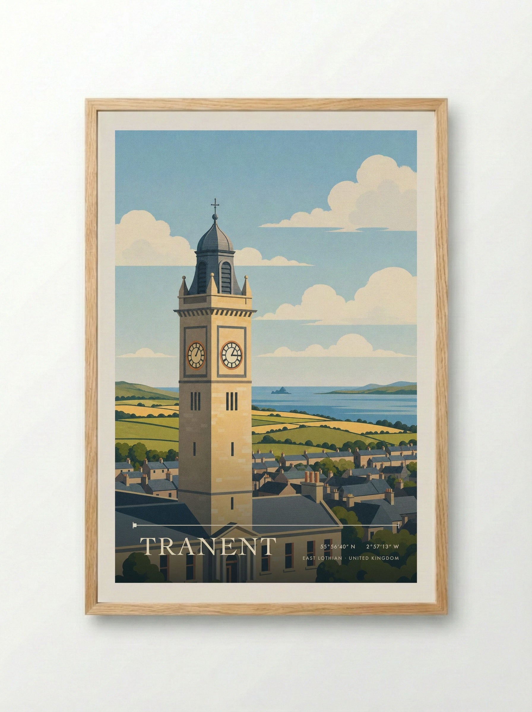Tranent East Lothian United Kingdom Travel Poster - Framed Print Wood