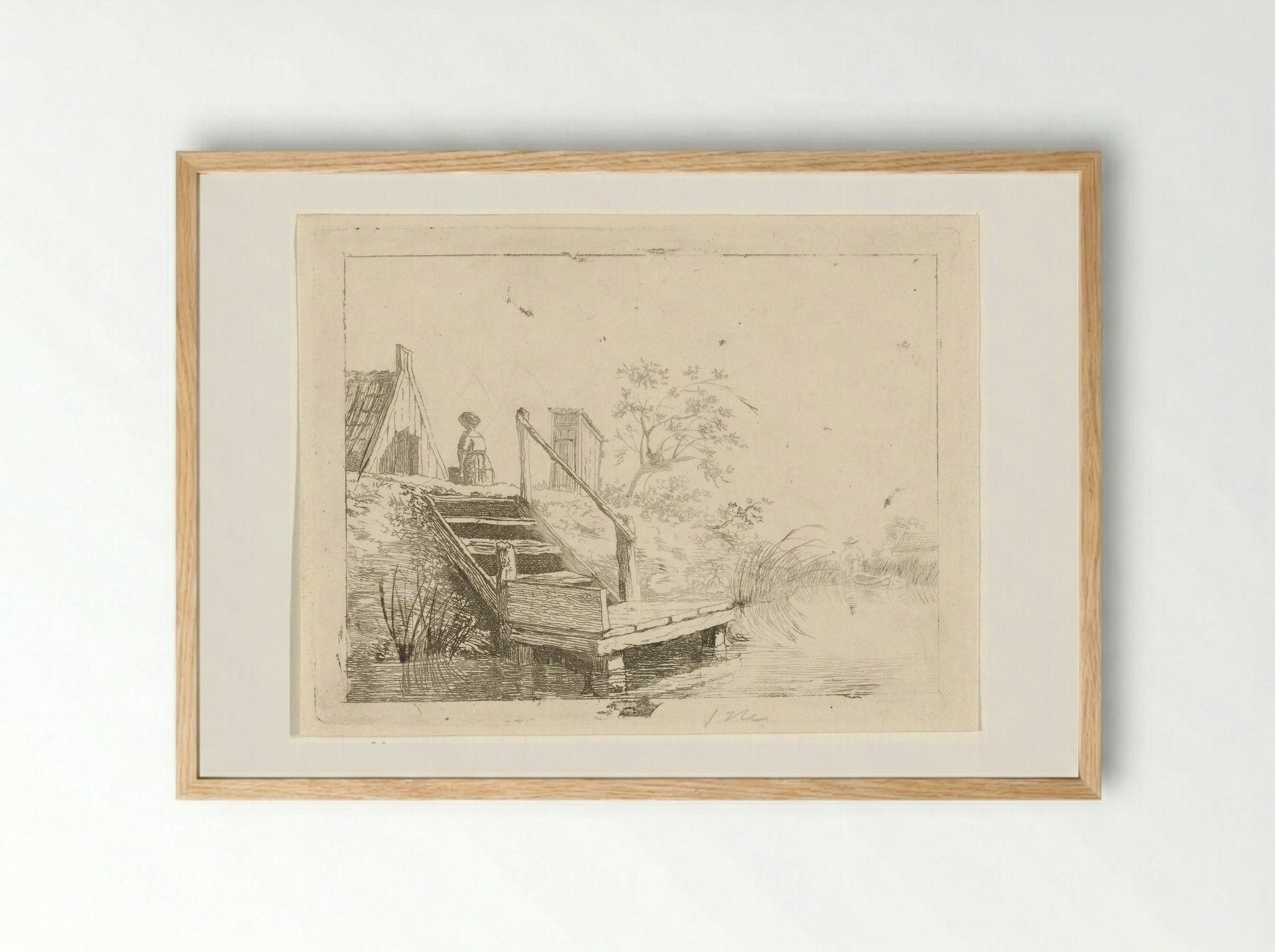 Trap aan het water - Gerrit Lamberts - Framed Print Wood