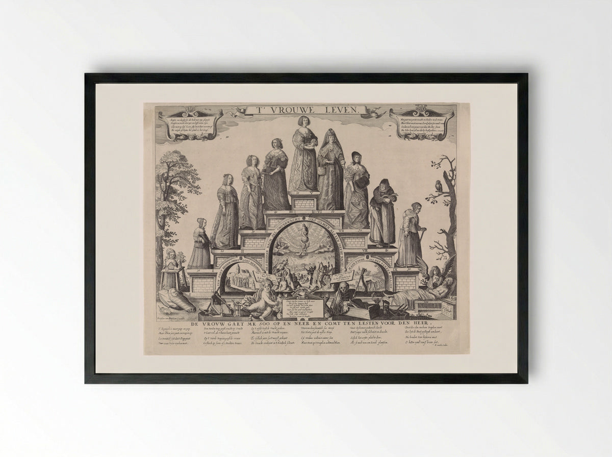 Trap des Levens (The Staircase of Life) - Pieter Nolpe - Framed Print Black