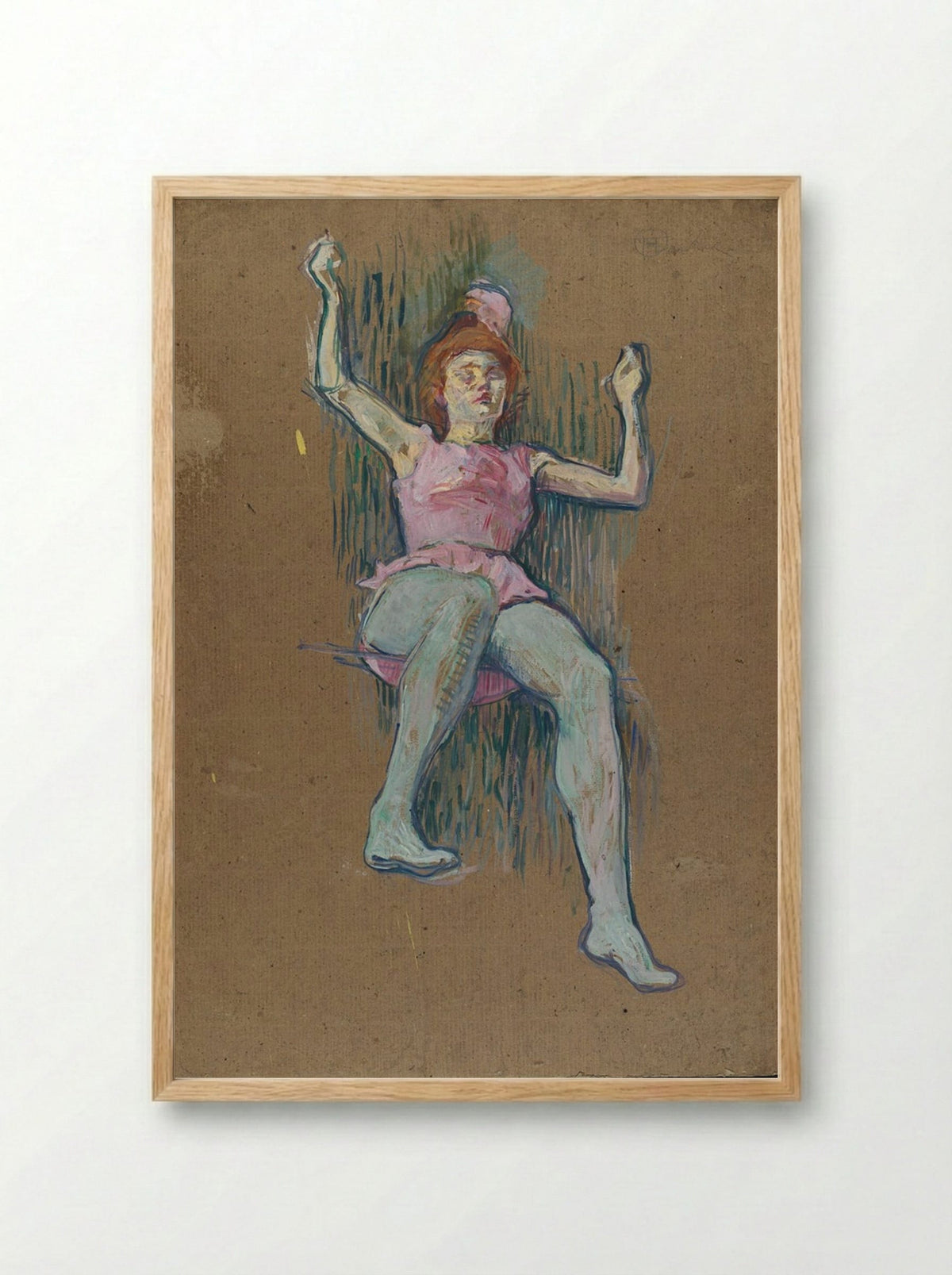 Trapeze Artist at the Medrano Circus - Henri de Toulouse-Lautrec - Framed Print Wood