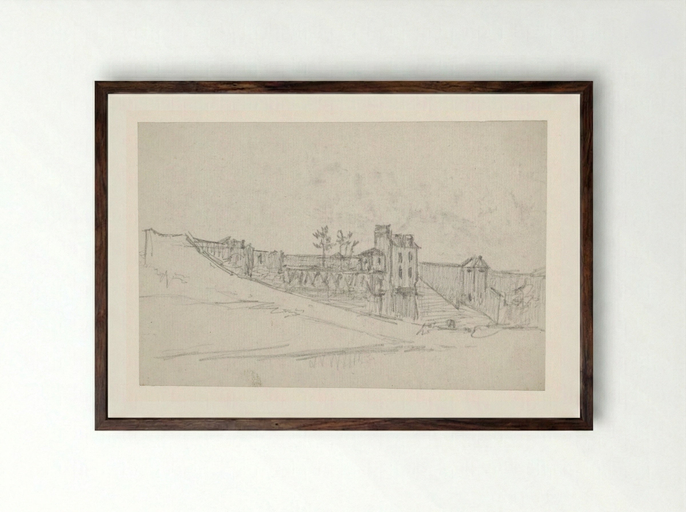 Trappen op Montmartre - Georges Michel - Framed Print Dark Wood