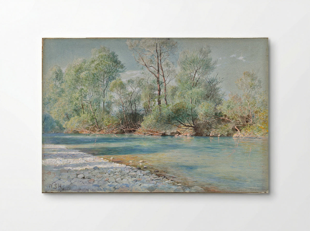 Traunstein River on the Road to Empfig, Bavaria - William Stanley Haseltine - Poster