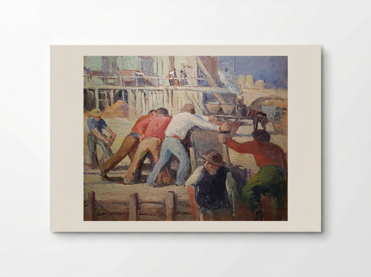 Travailleurs poussant un wagonnet - Maximilien Luce - Poster