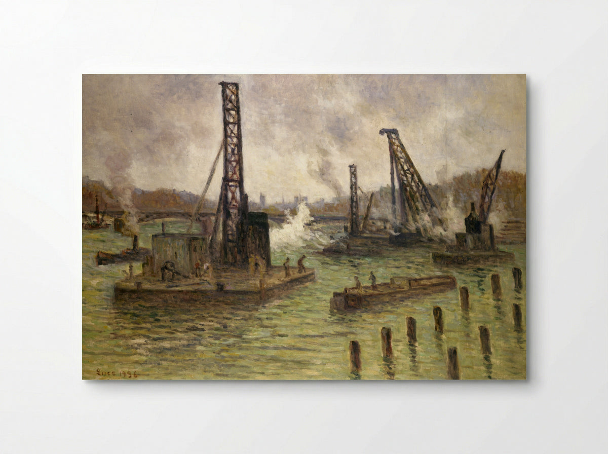Travaux Sur La Seine, Au Pont Des Saints-Pères - Maximilien Luce - Poster
