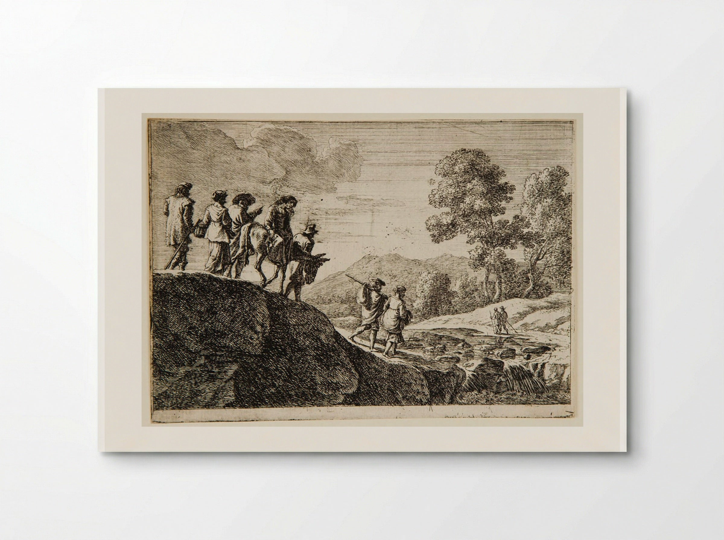 Travelers Descending a Hill - Herman van Swanevelt - Poster