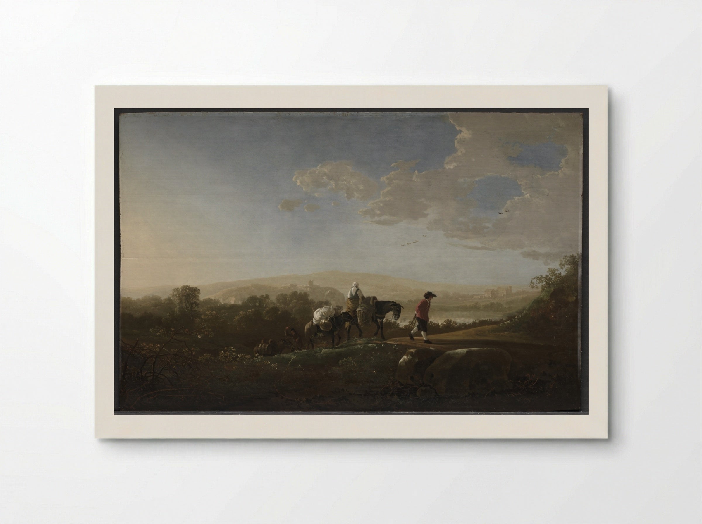 Travelers in Hilly Countryside - Aelbert Cuyp - Poster