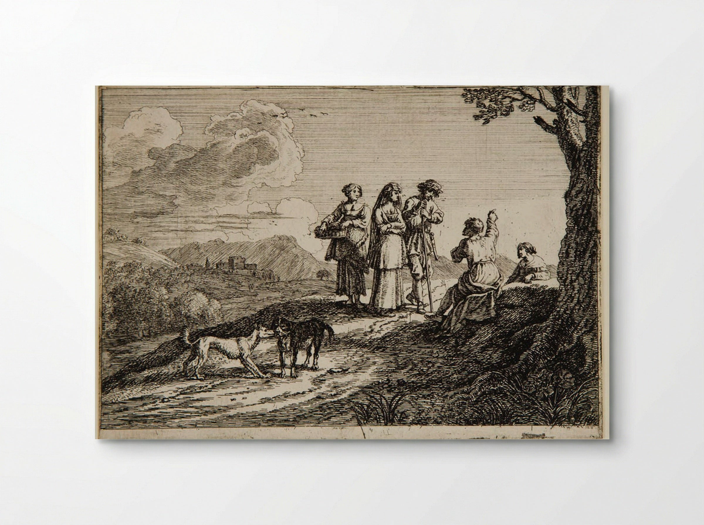 Travelers with Two Dogs - Herman van Swanevelt - Poster
