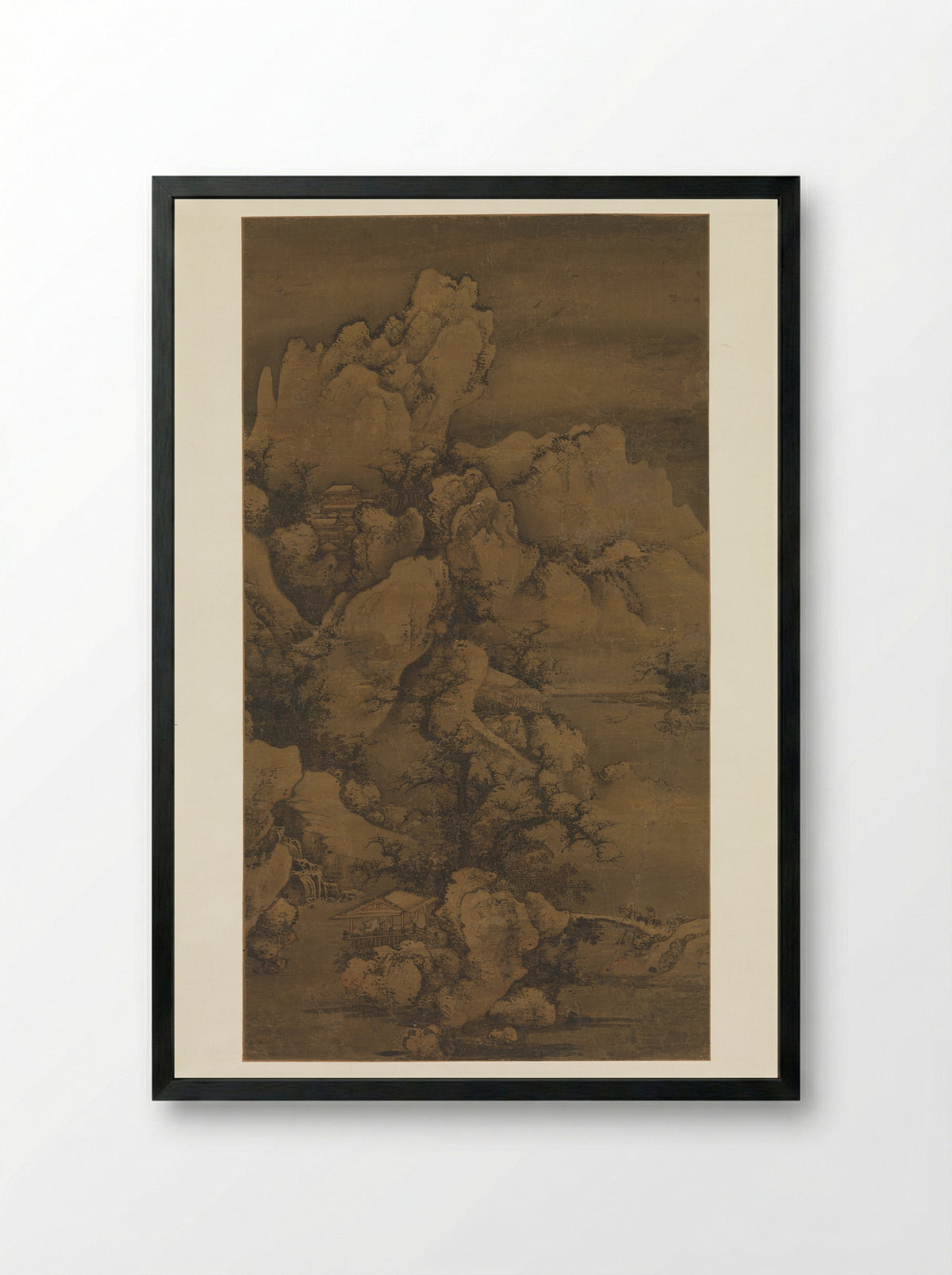 Traveling through Snow-Covered Mountains - Yao Yanqing - Framed Print Black