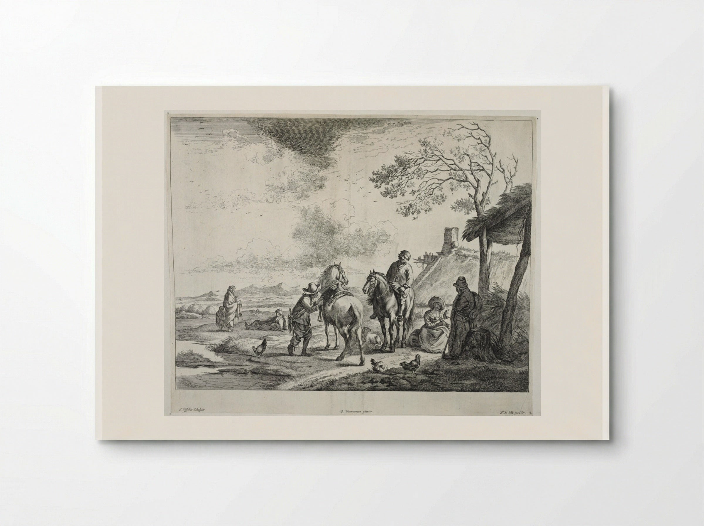 Travellers Near a Hut - Johannes Visscher - Poster