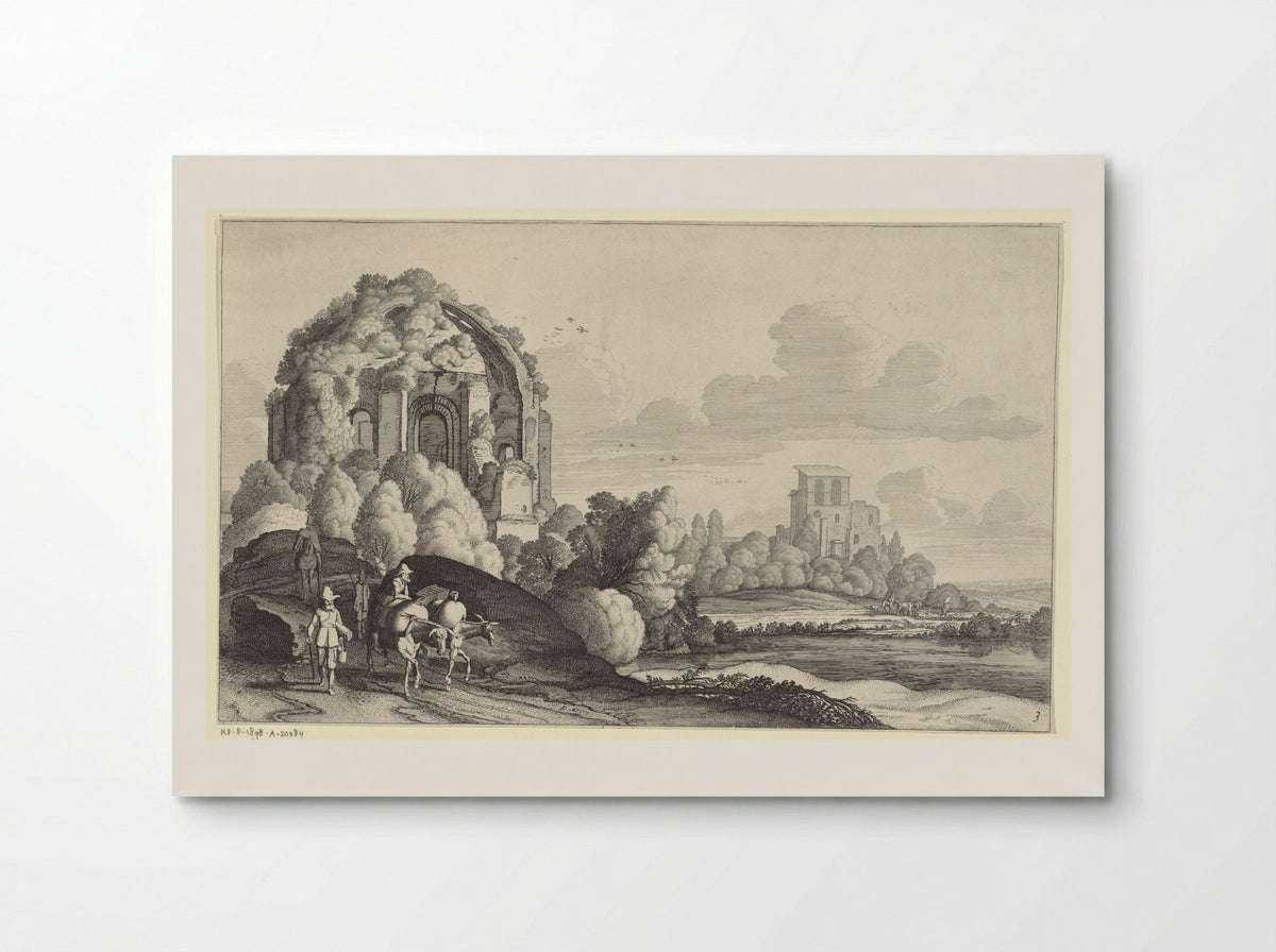Travellers at the Temple of Minerva Medica, Rome - Jan van de Velde II - Poster