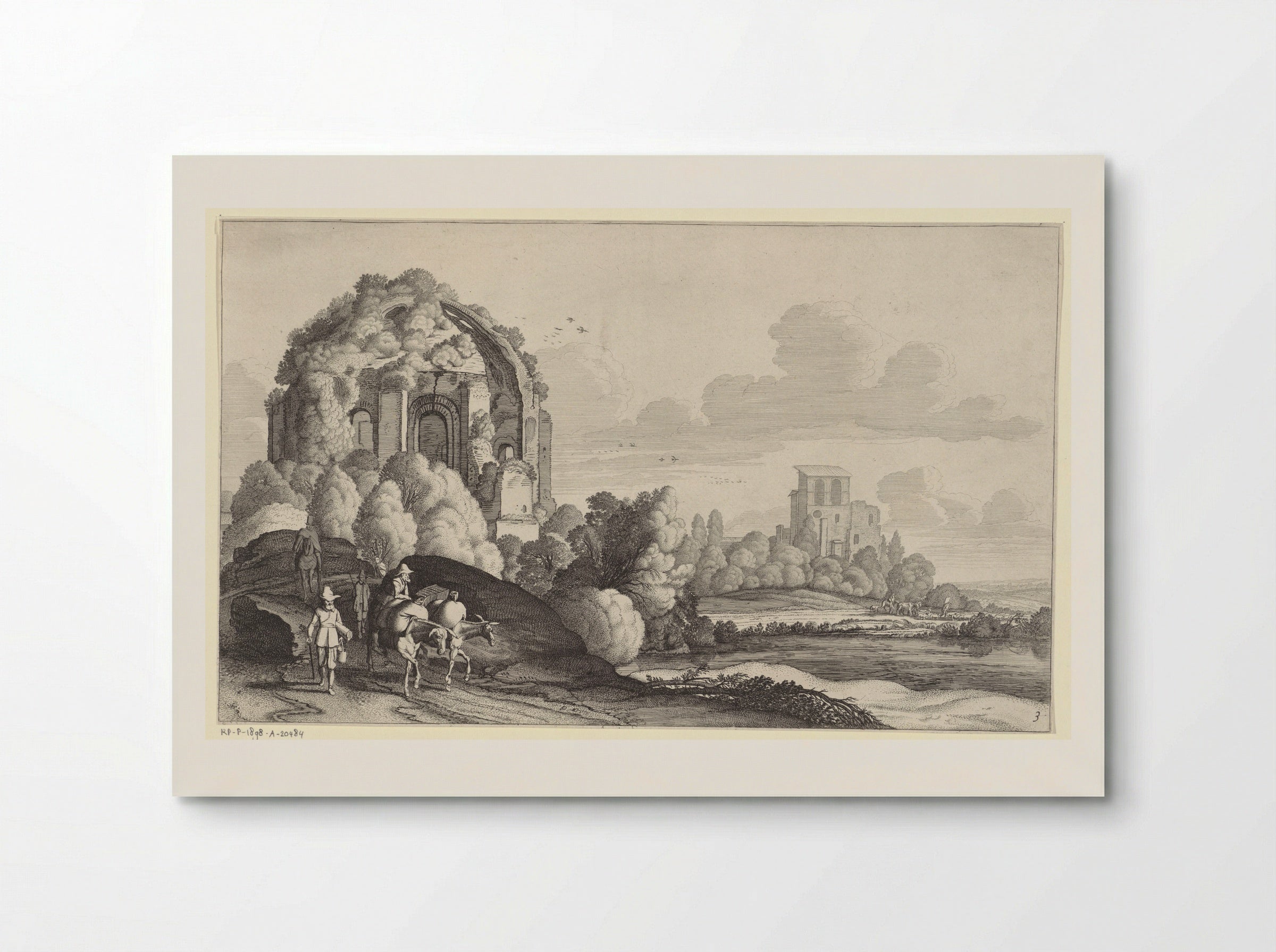 Travellers at the Temple of Minerva Medica, Rome - Jan van de Velde II - Poster
