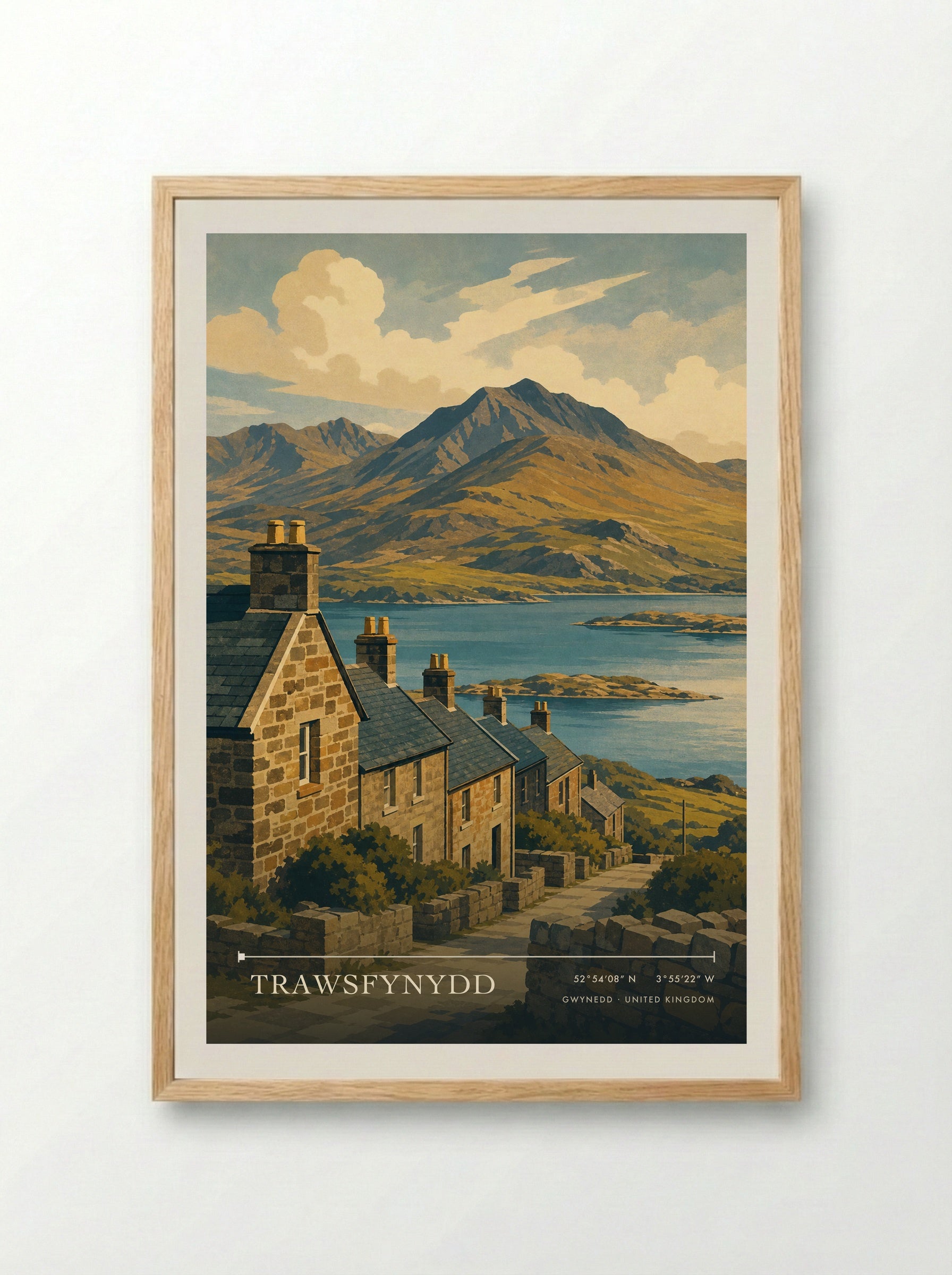 Trawsfynydd Gwynedd United Kingdom Travel Poster - Framed Print Wood
