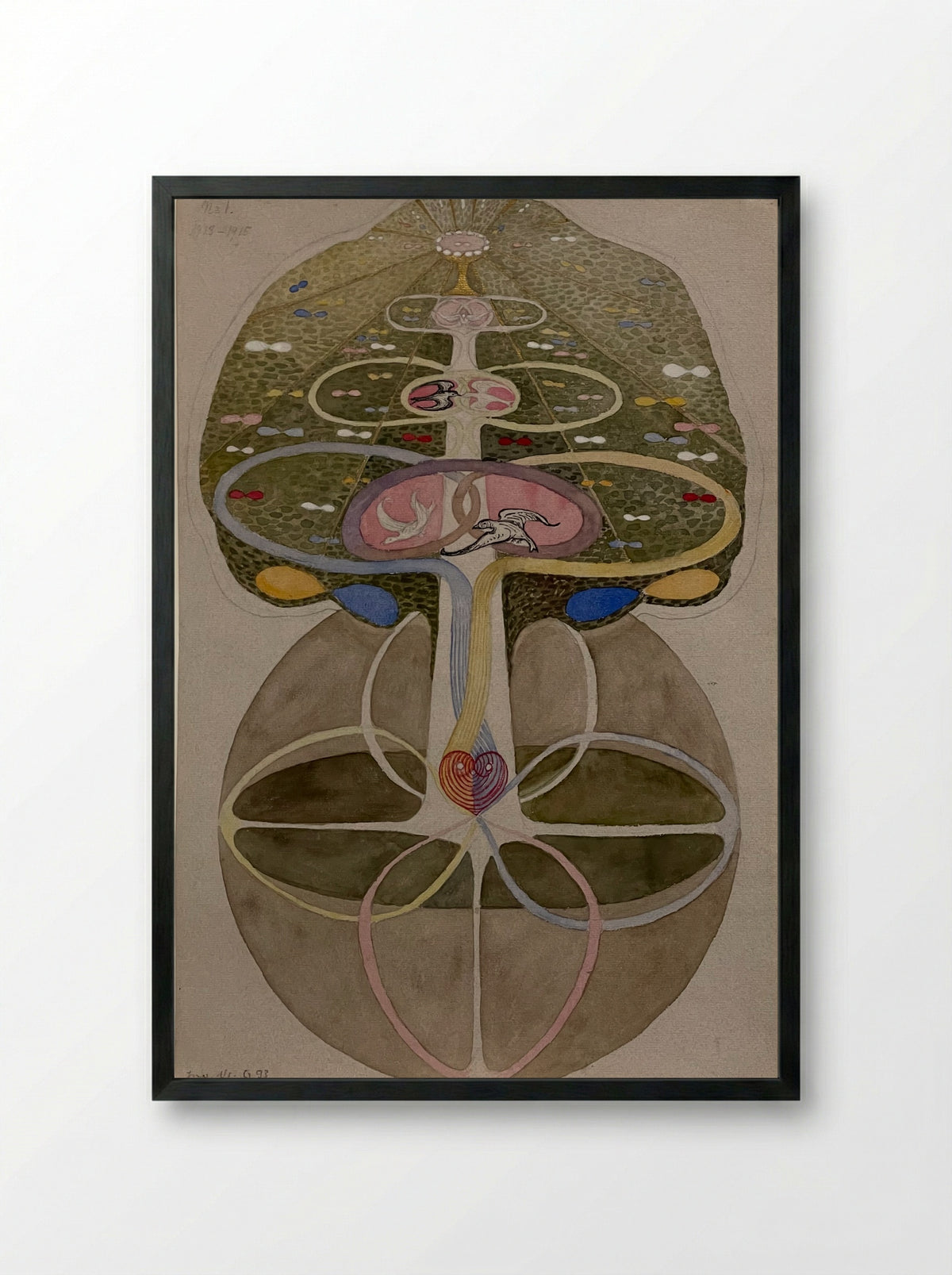 Tree of Knowledge, No. 1 - Hilma af Klint - Framed Print Black
