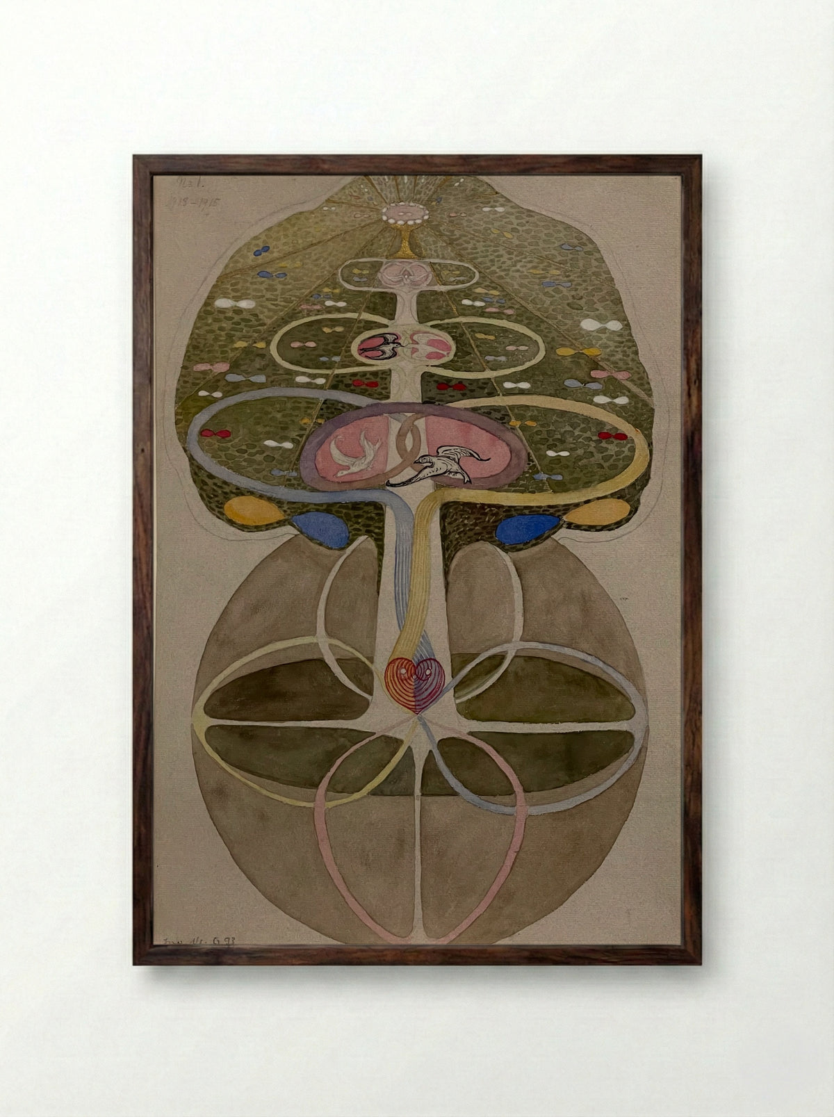 Tree of Knowledge, No. 1 - Hilma af Klint - Framed Print Dark Wood