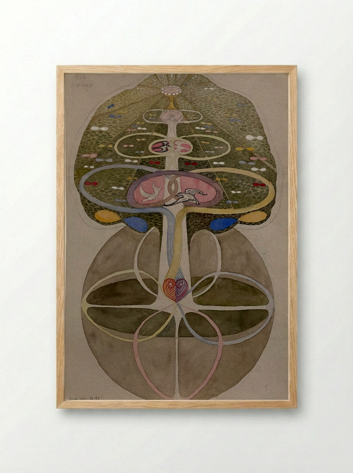Tree of Knowledge, No. 1 - Hilma af Klint - Framed Print Wood