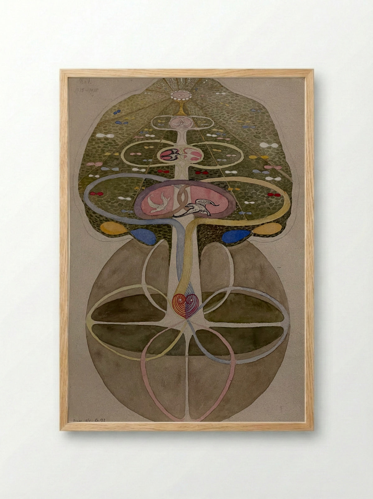 Tree of Knowledge, No. 1 - Hilma af Klint - Framed Print Wood