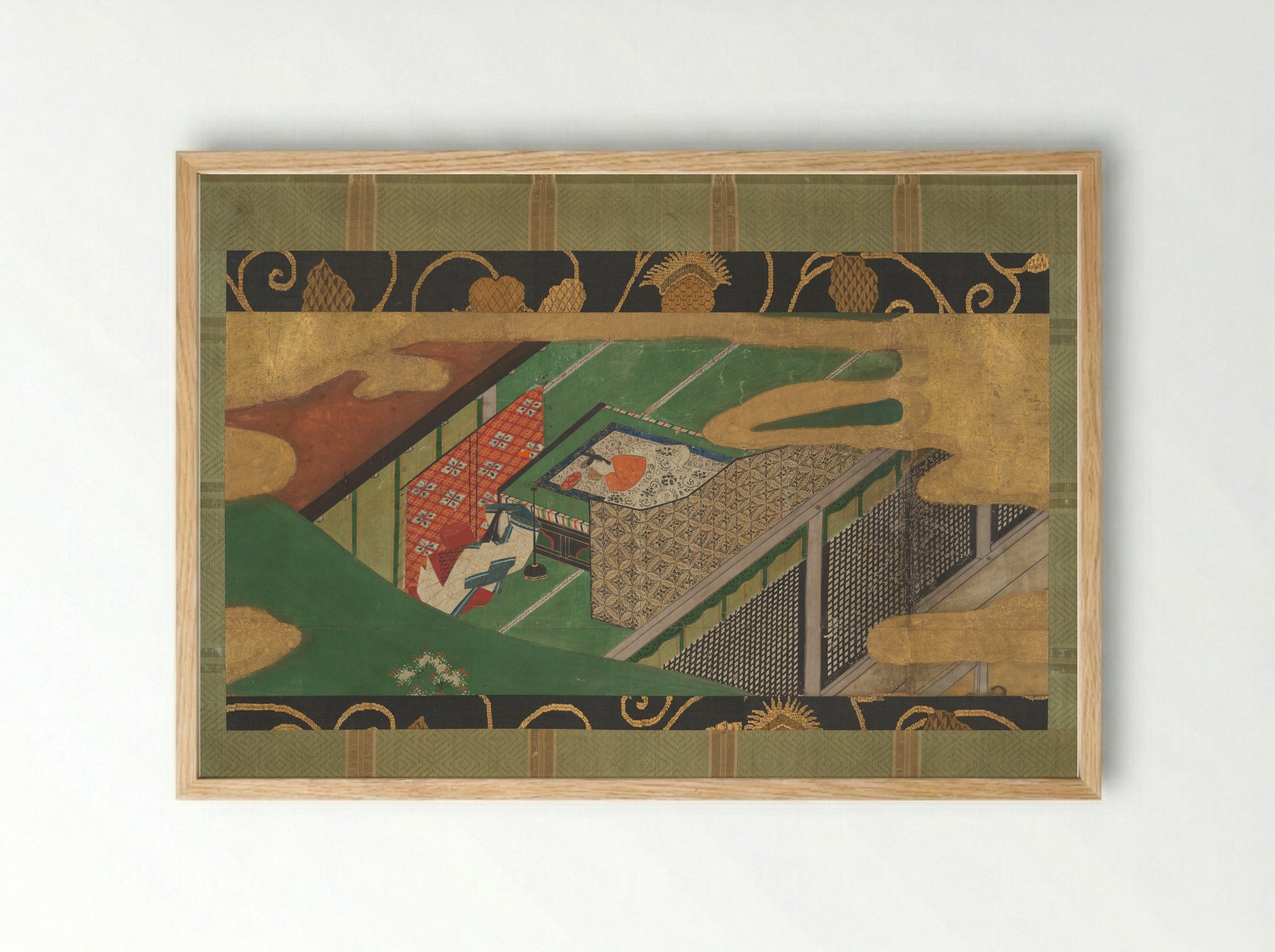 Trees Encoiled in Vines of Ivy (Yadorigi) - Tawaraya Sōtatsu - Framed Print Wood