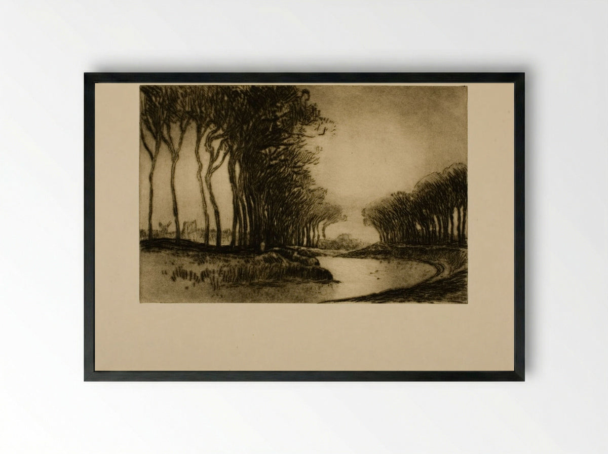 Trees and Fields - Alexander Shilling - Framed Print Black
