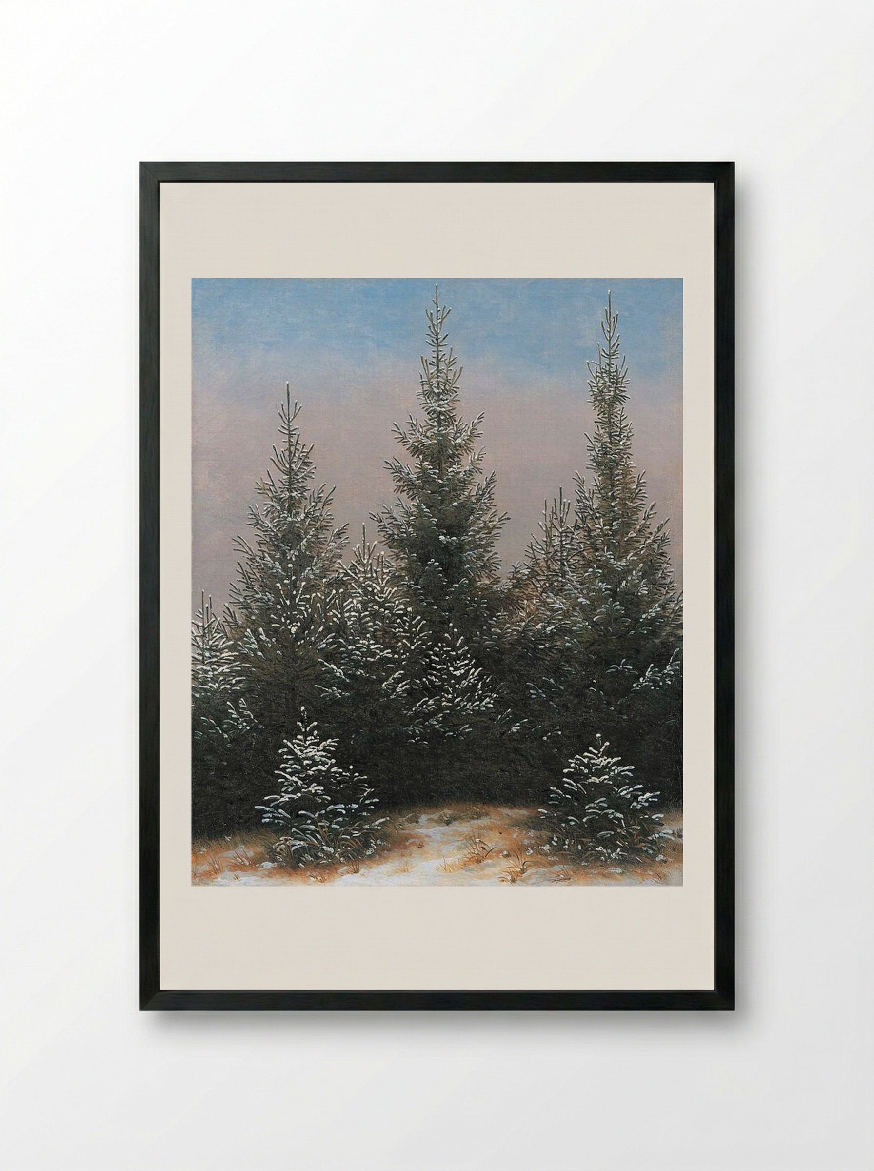 Trees in the Snow - Caspar David Friedrich - Framed Print Black