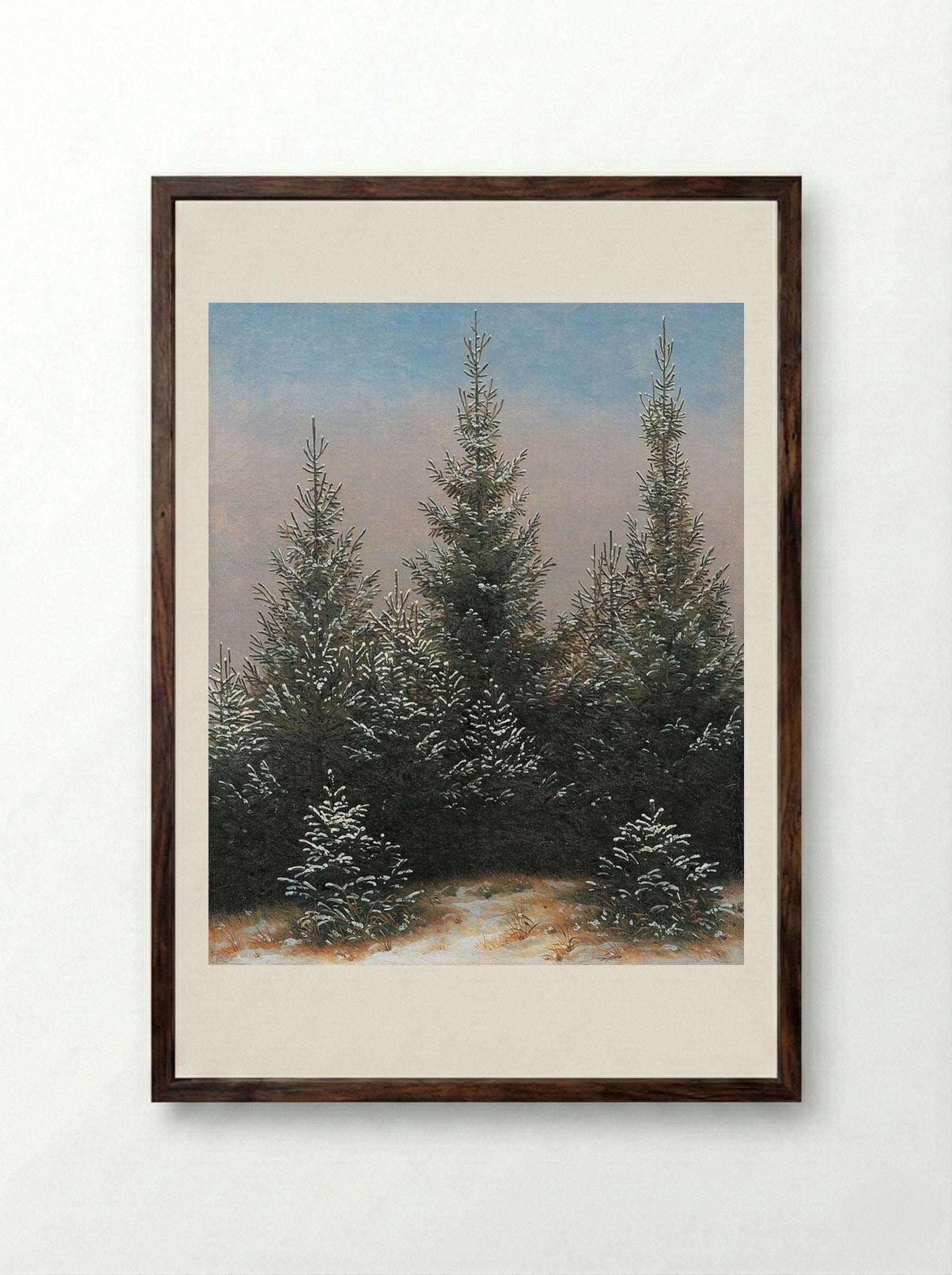 Trees in the Snow - Caspar David Friedrich - Framed Print Dark Wood