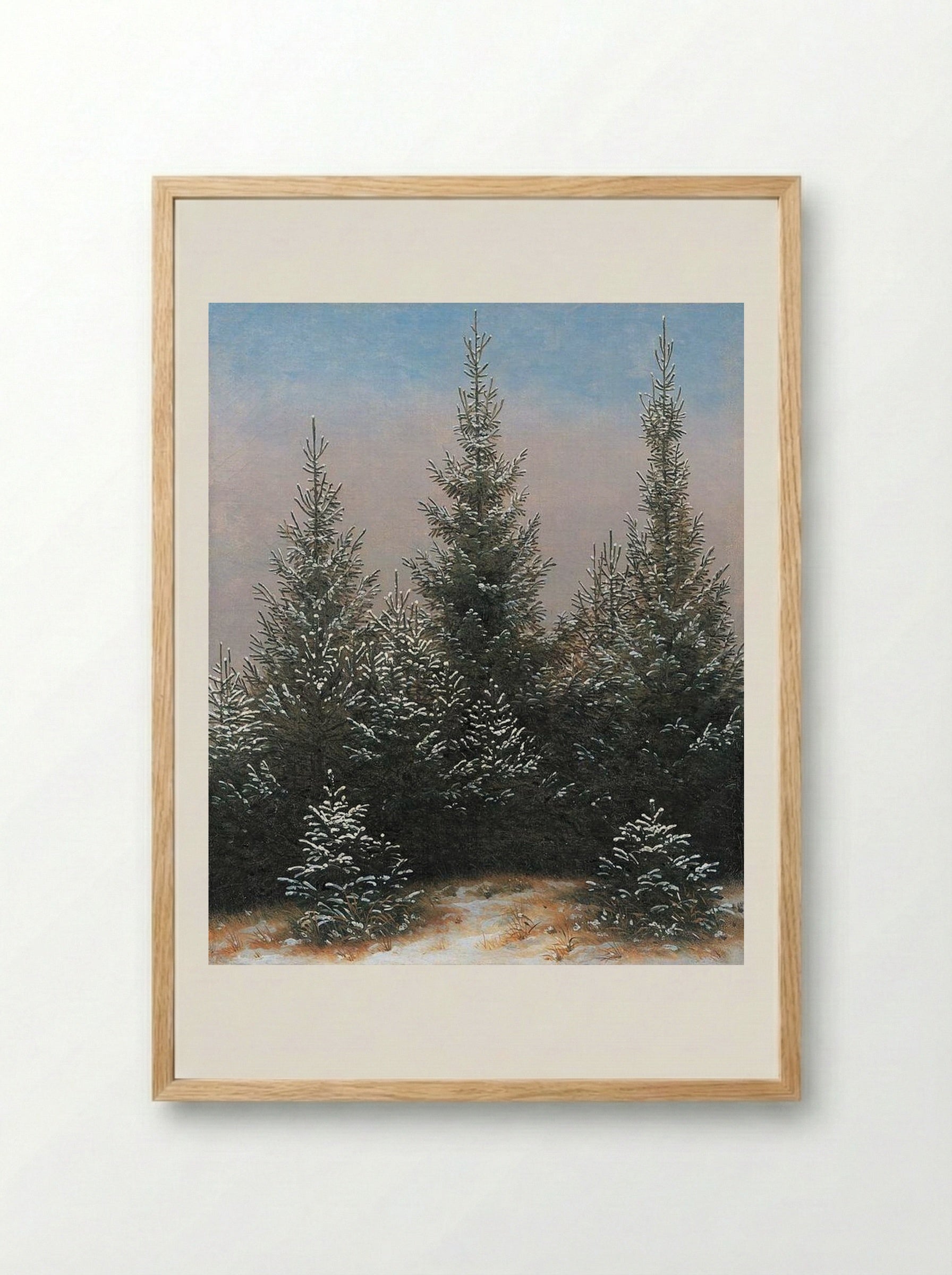 Trees in the Snow - Caspar David Friedrich - Framed Print Wood