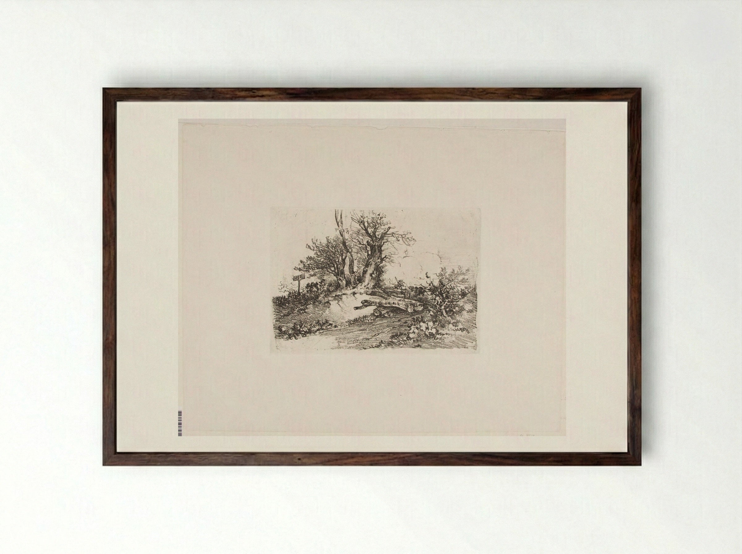 Trees on a Bank - John Crome - Framed Print Dark Wood