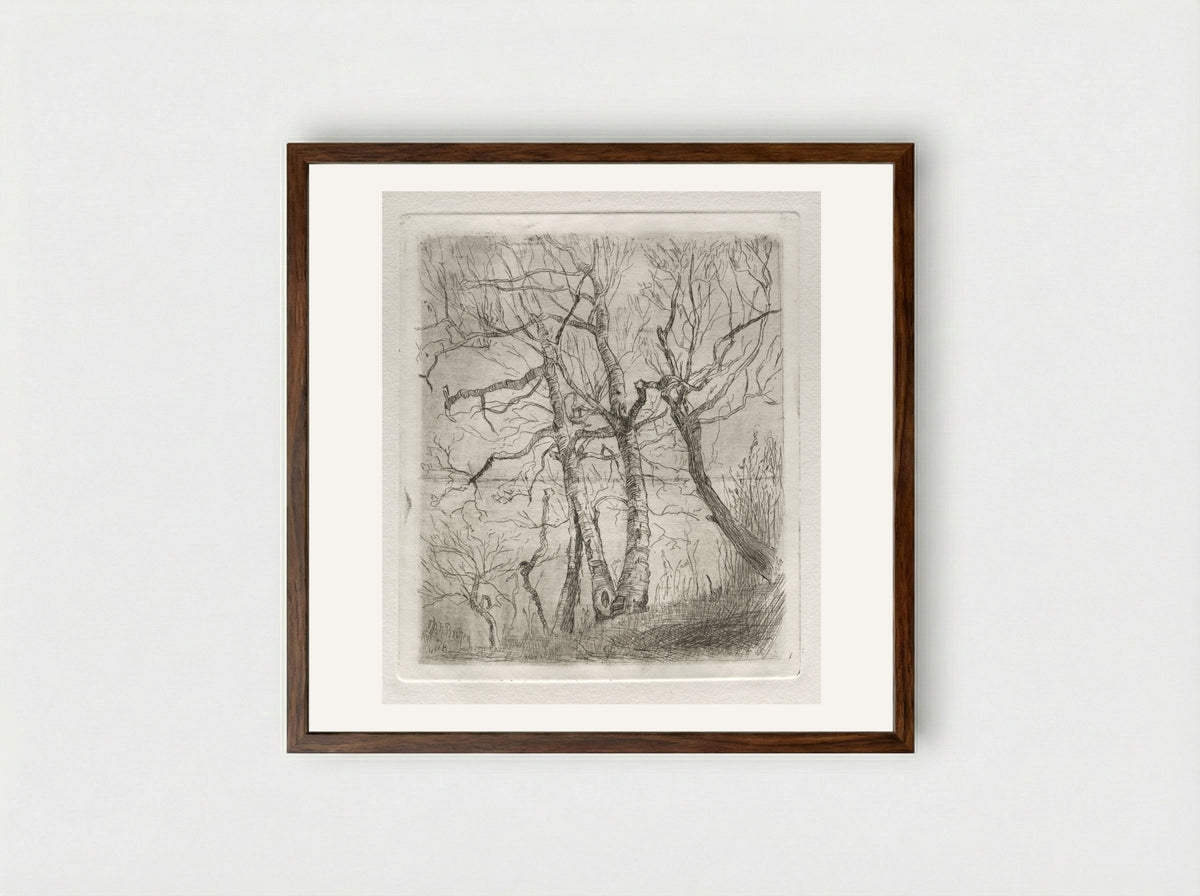 Trees - Otto H. Bacher - Framed Print Dark Wood