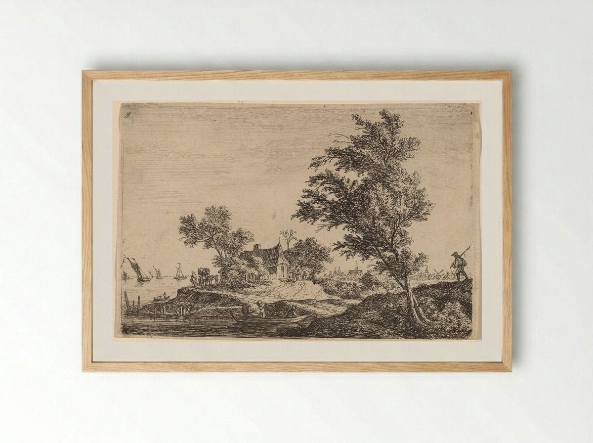 Trees - Anthonie Waterloo - Framed Print Wood