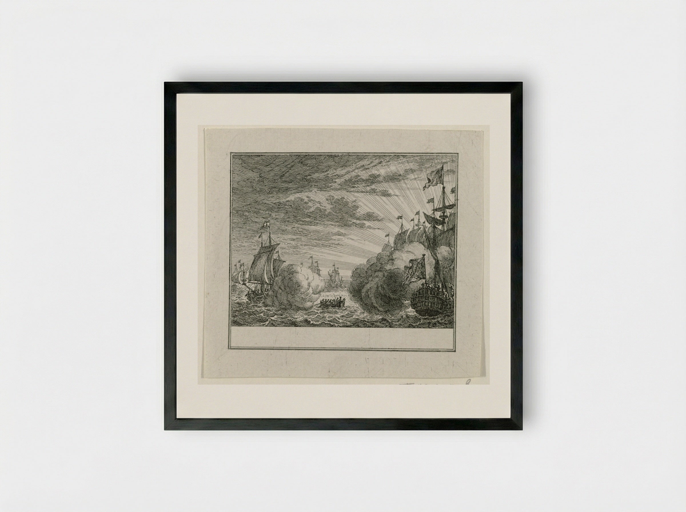 Treffen tussen Fielding en Van Bylandt - Simon Fokke - Framed Print Black